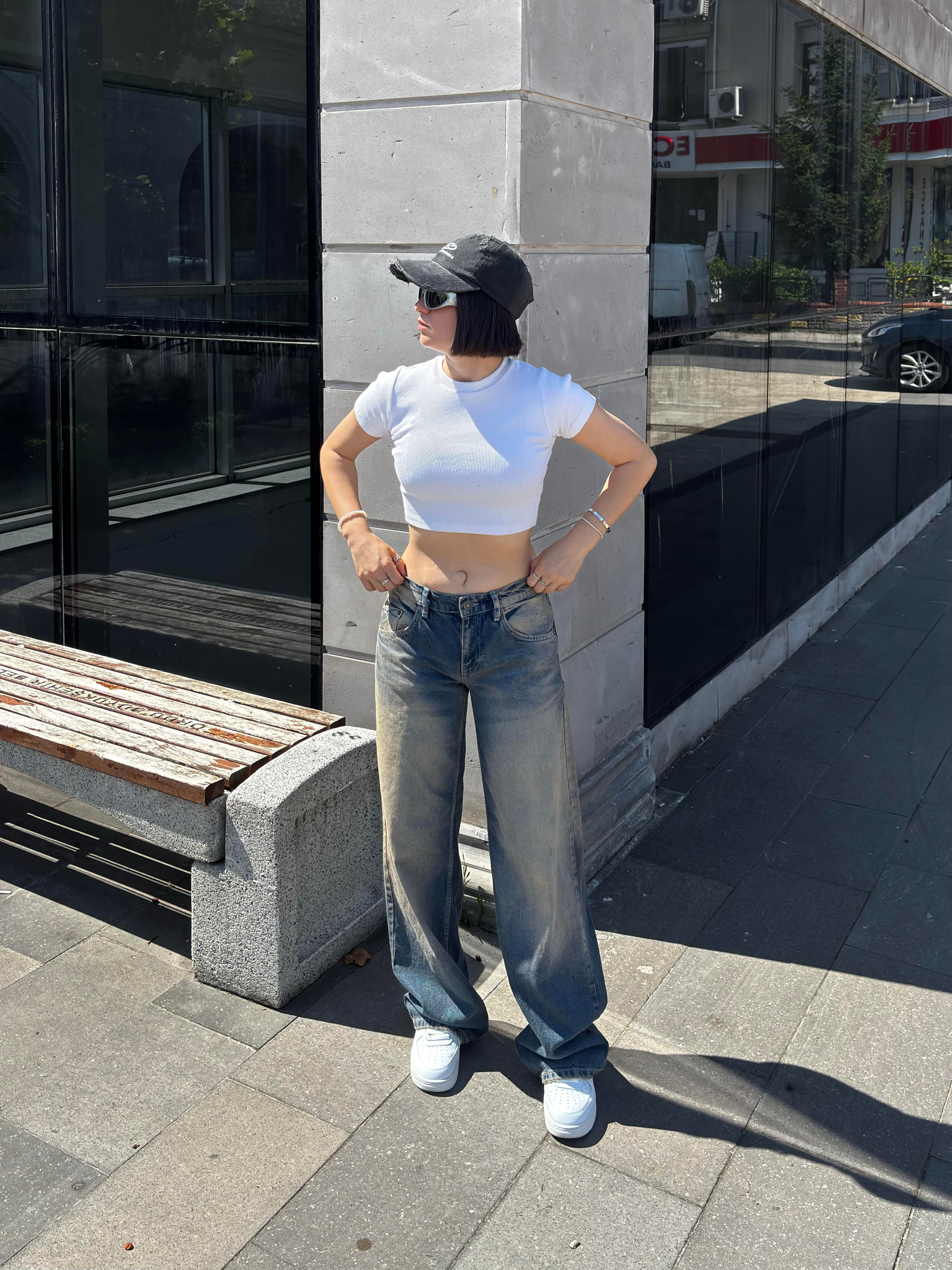Eskitme Ton Lowride Pattern Jeans