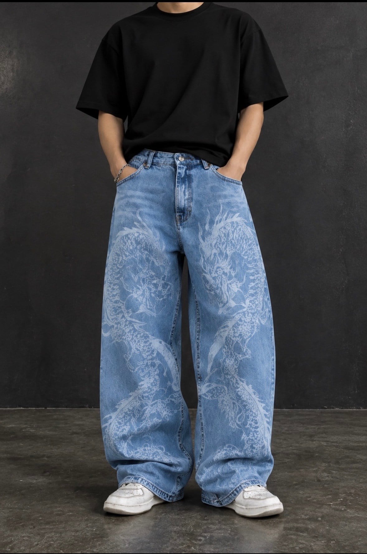 Frost Dragon Wash Unisex Baggy Jean