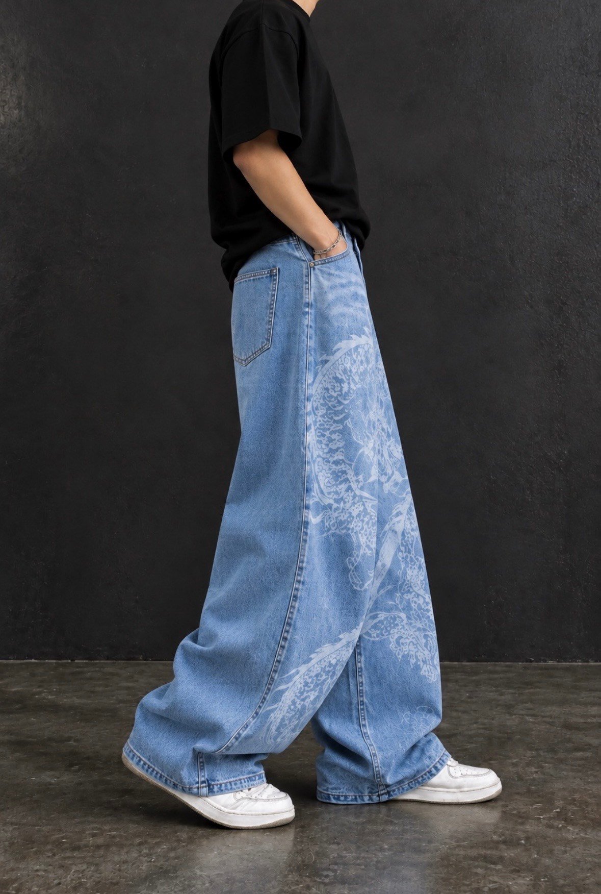 Frost Dragon Wash Unisex Baggy Jean