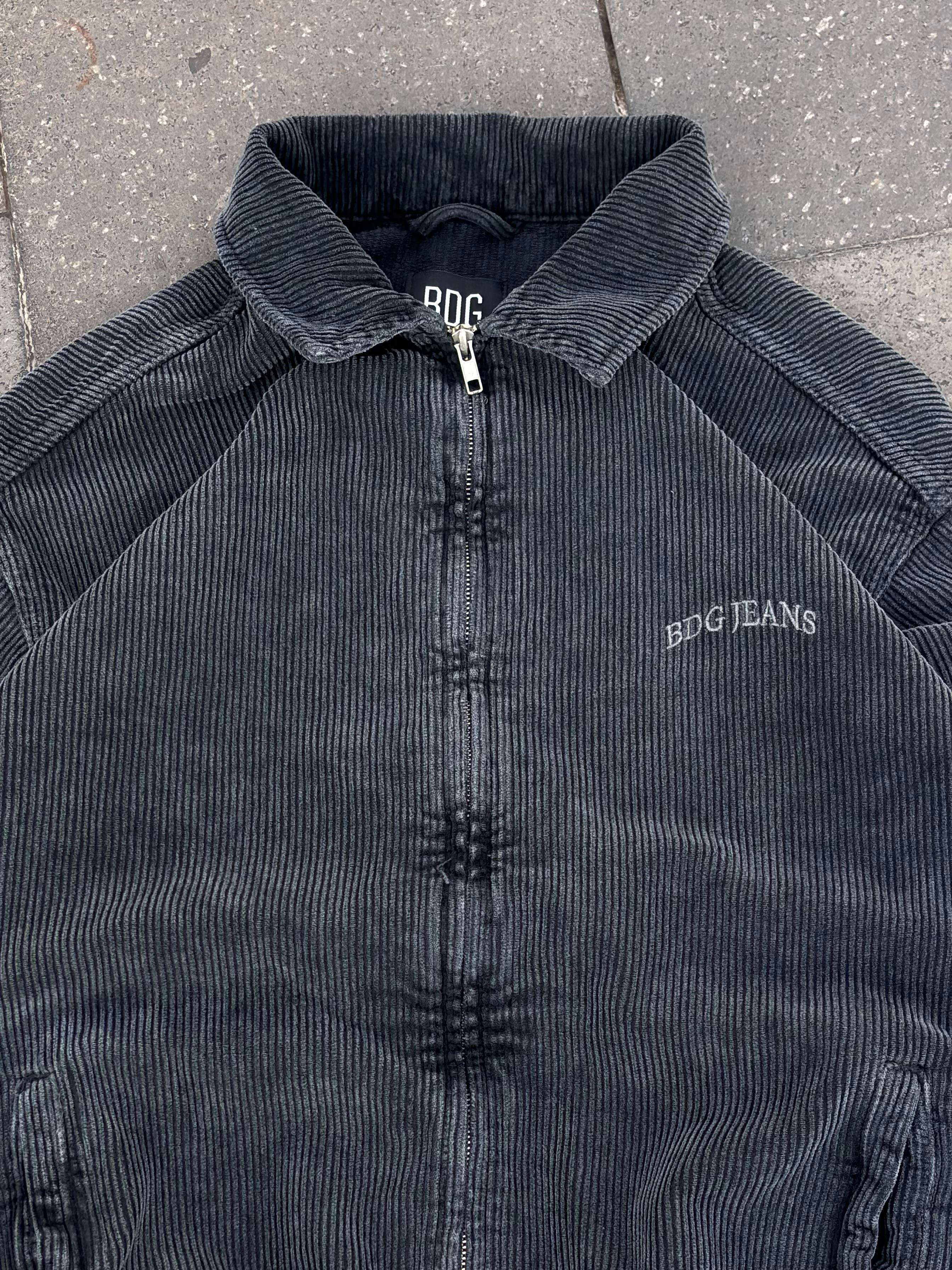 Grey Ton Fitilli Kadife Harrington Jacket