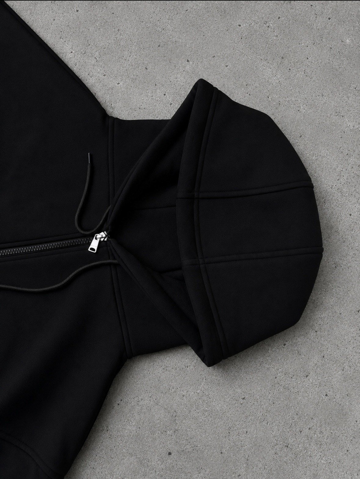 Heavy Noir Black Zip Oversize Hoodie