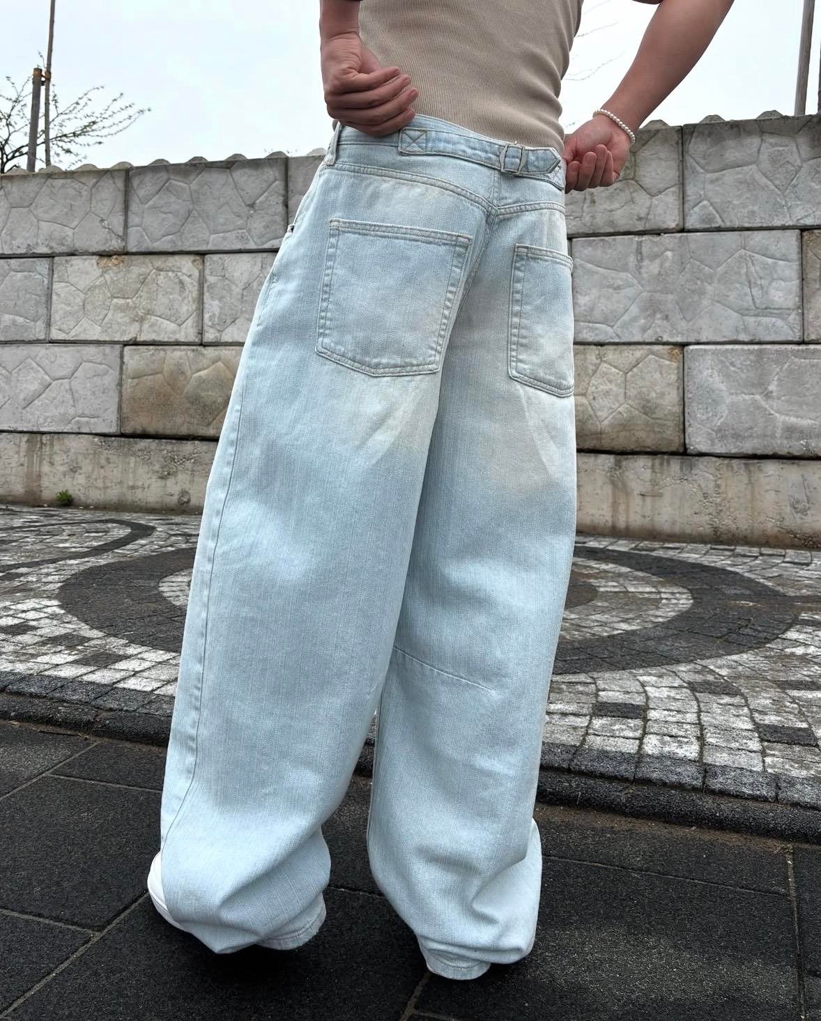 Ice Blue Logan Cinch Back Boyfriend Jeans