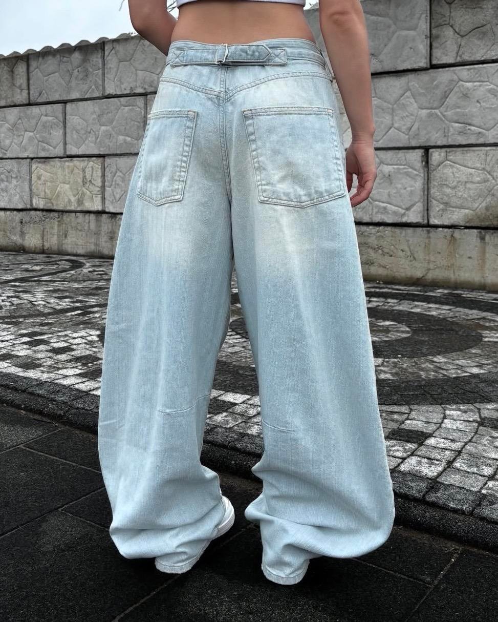 Ice Blue Logan Cinch Back Boyfriend Jeans