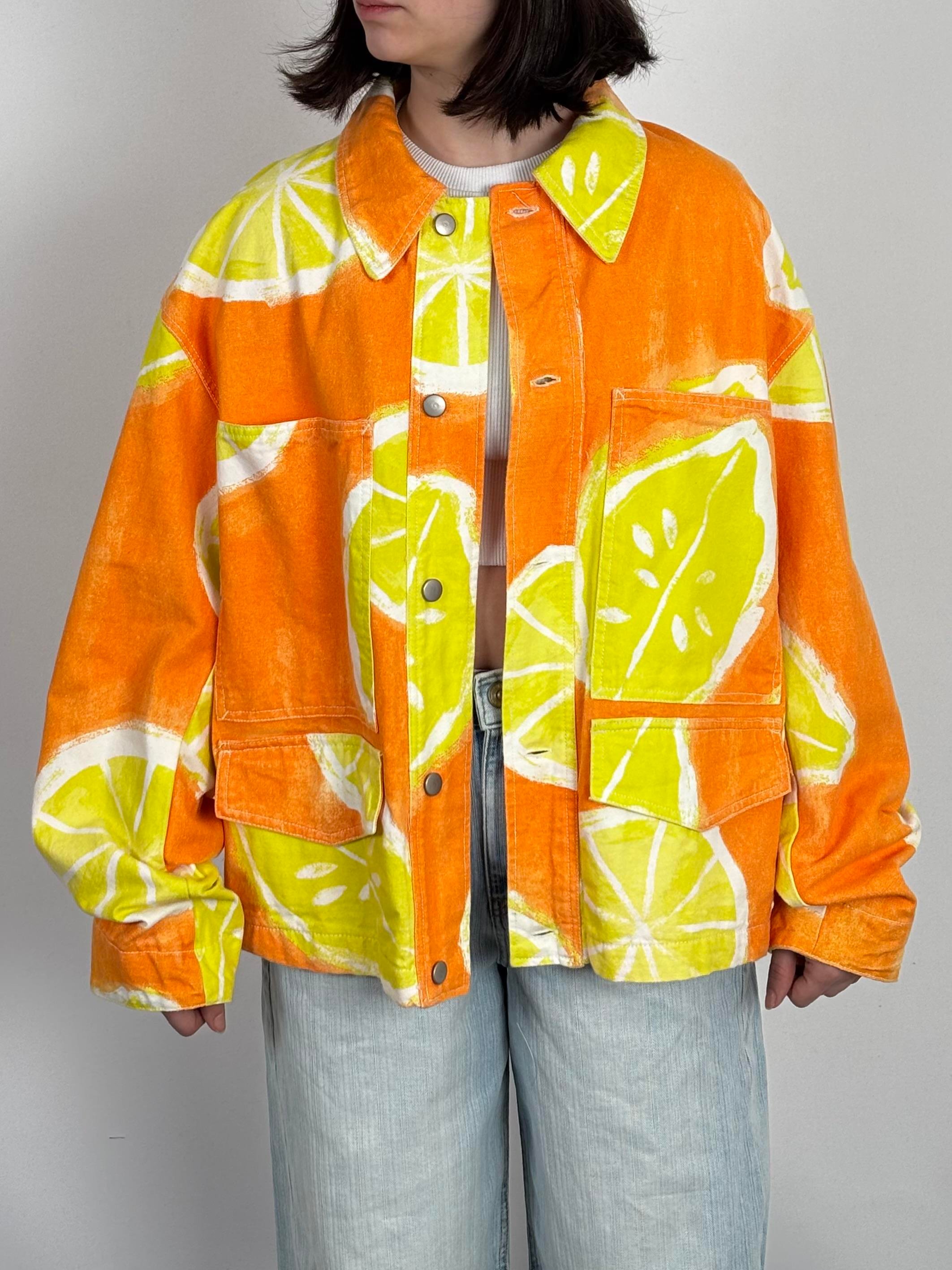 Lemon Print Denim Jacket