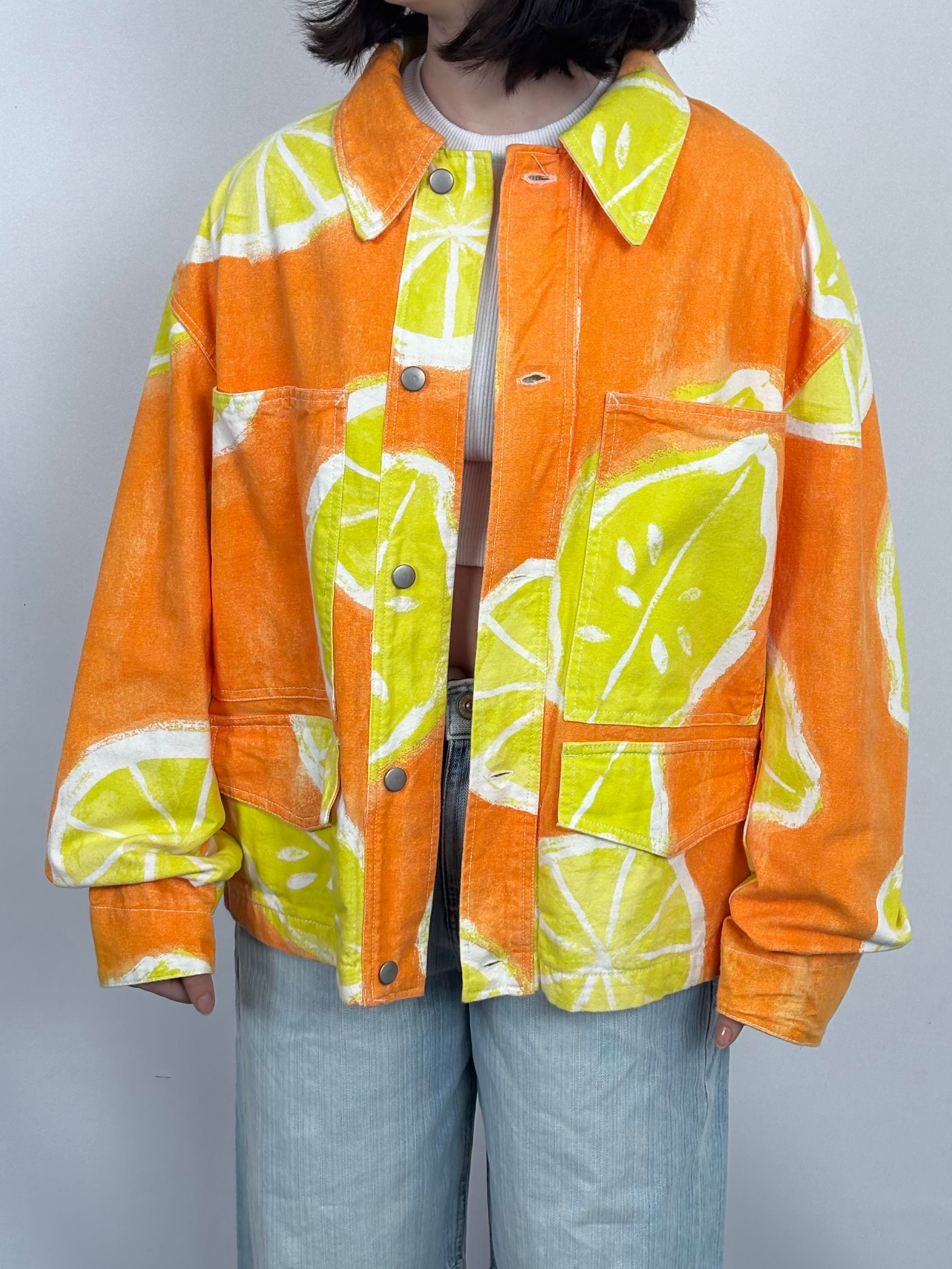 Lemon Print Denim Jacket