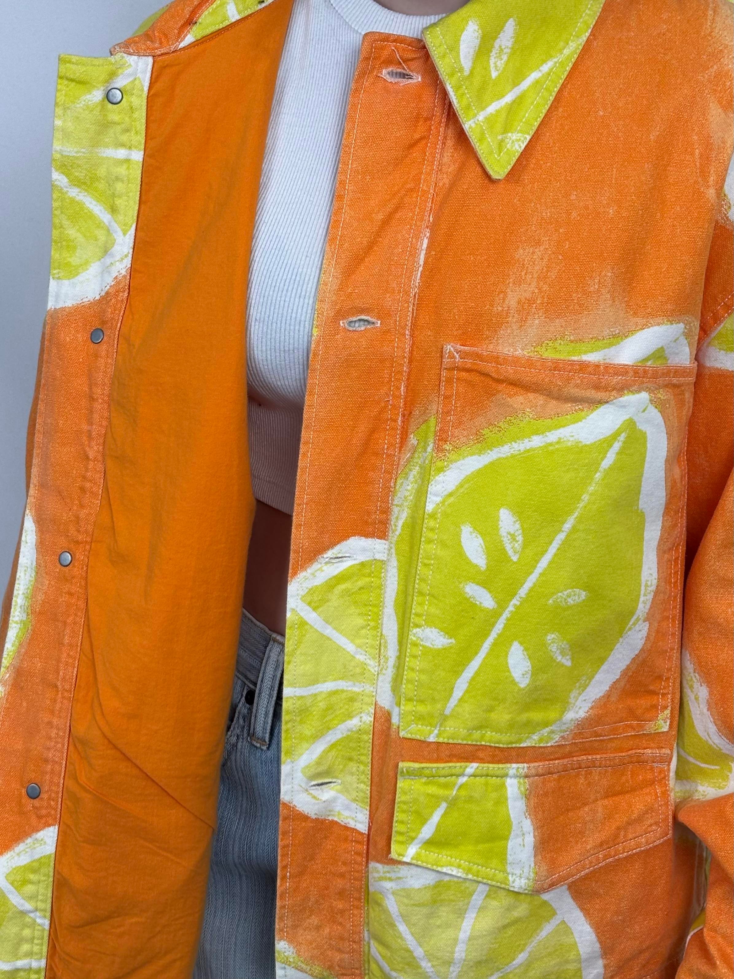 Lemon Print Denim Jacket