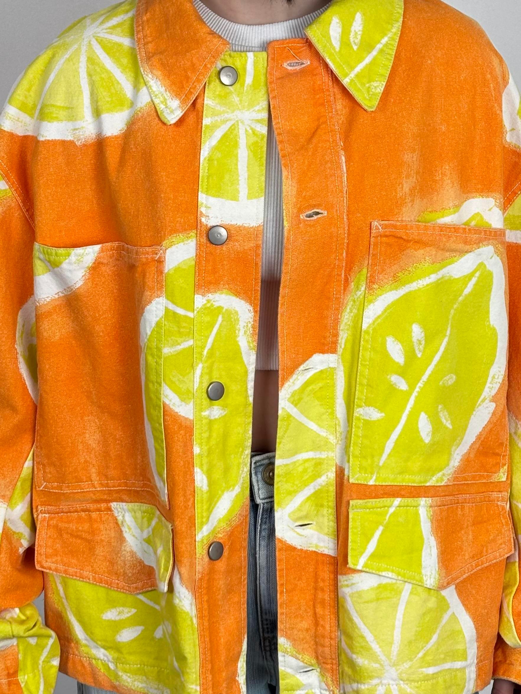 Lemon Print Denim Jacket