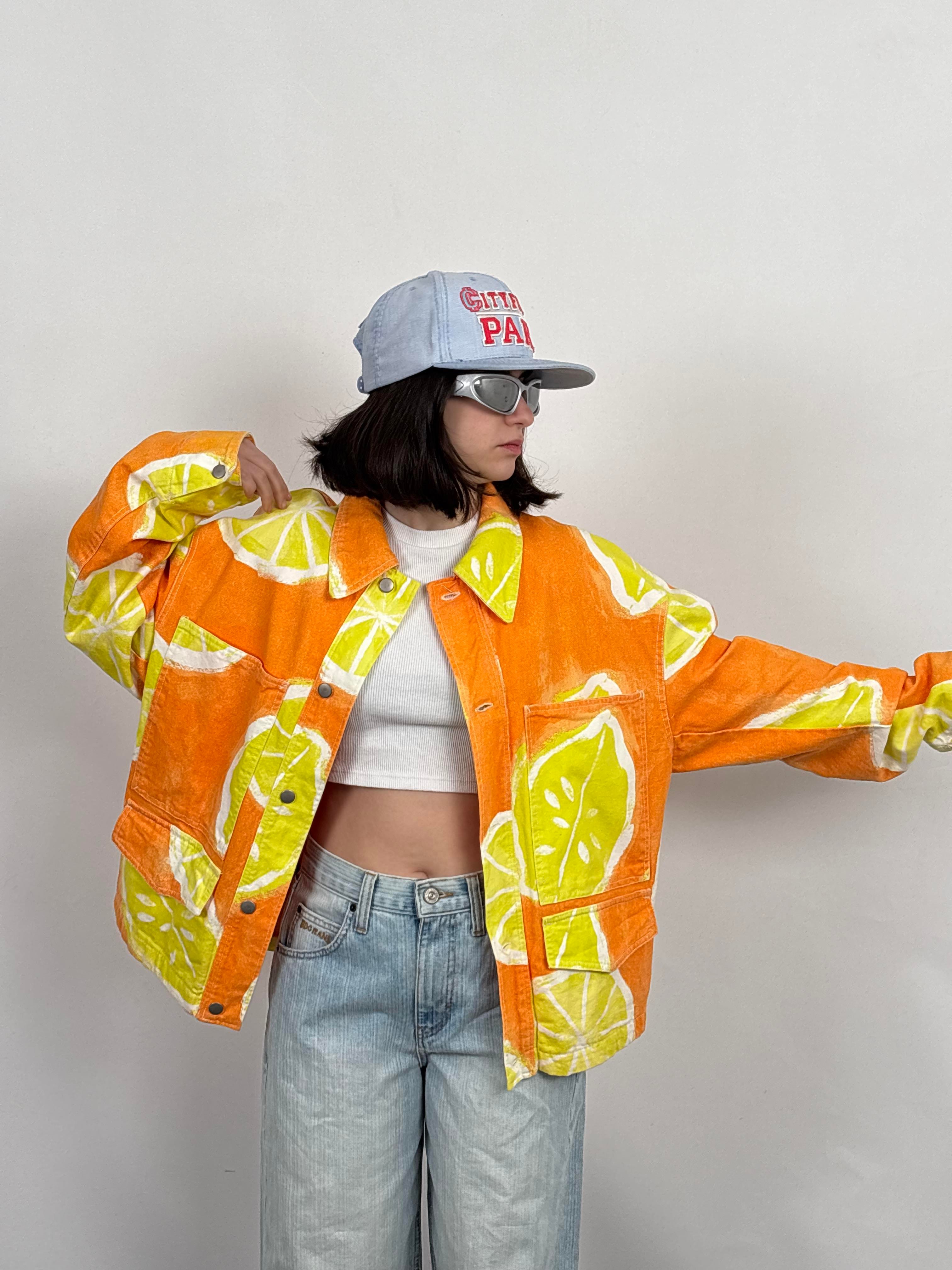 Lemon Print Denim Jacket