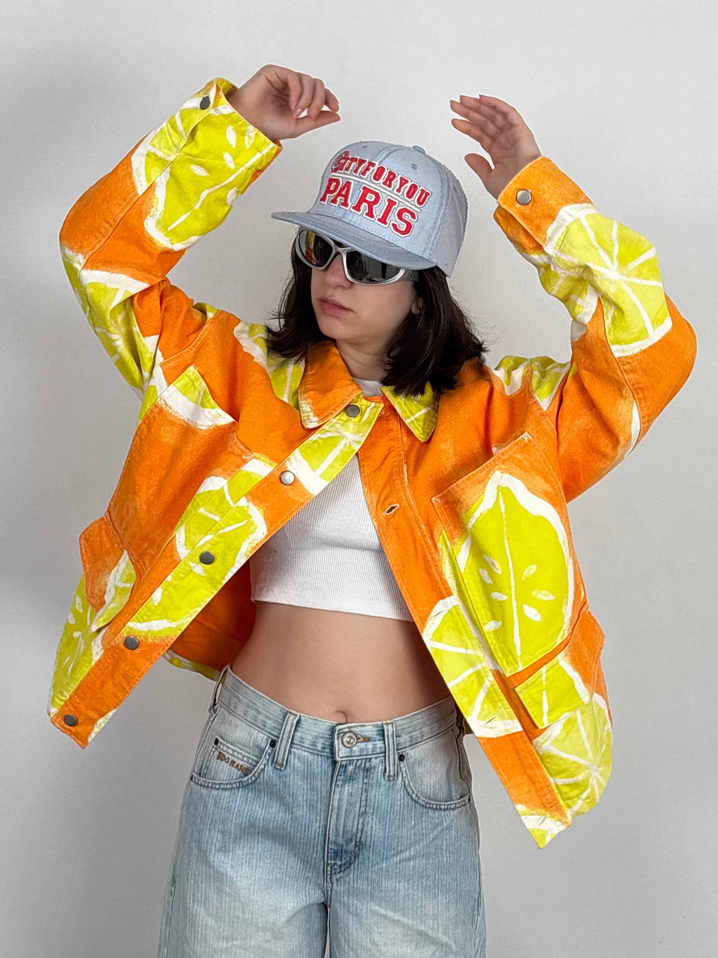 Lemon Print Denim Jacket