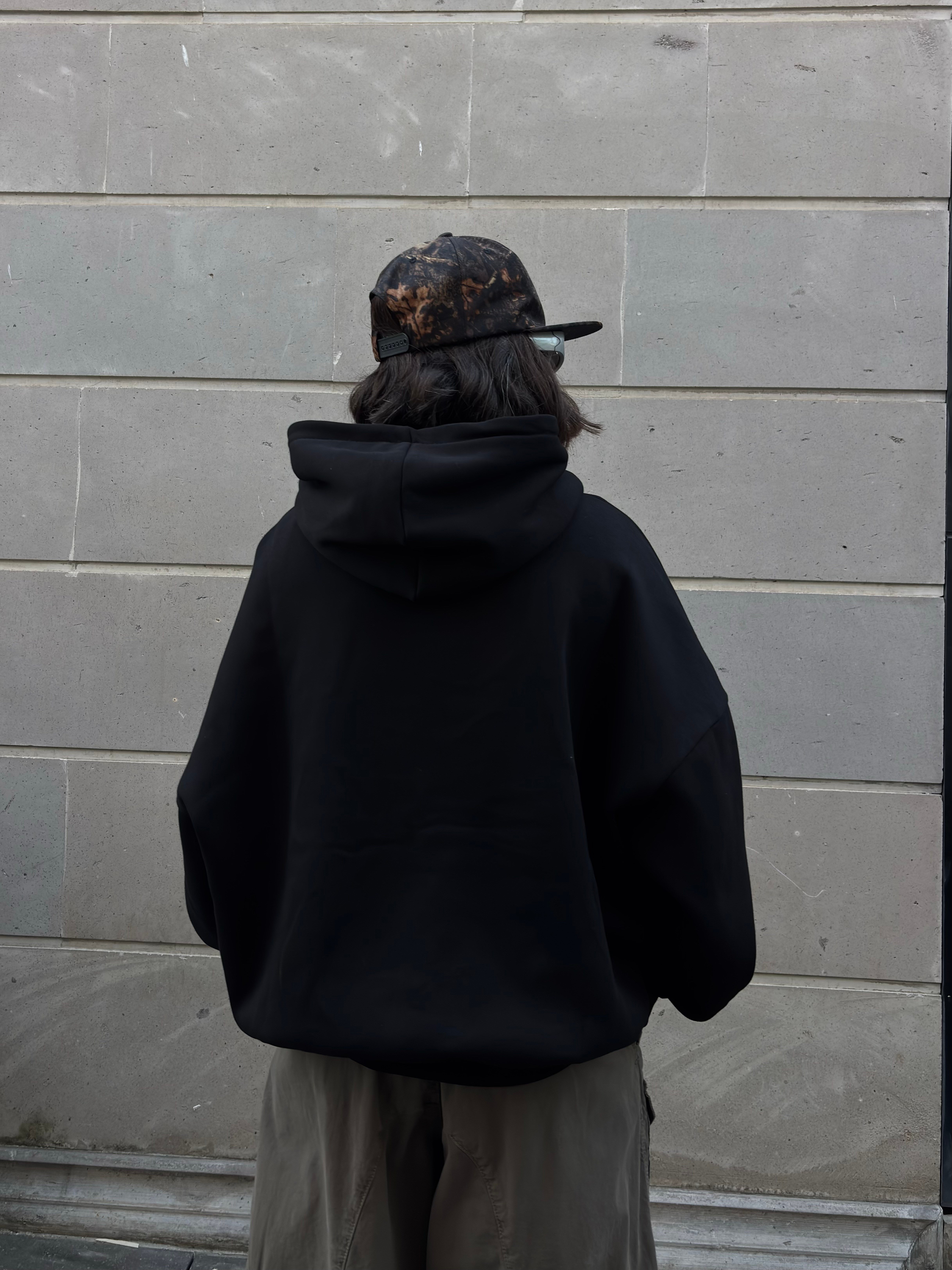 MW Heavy Black Boxy Fit Hoodie