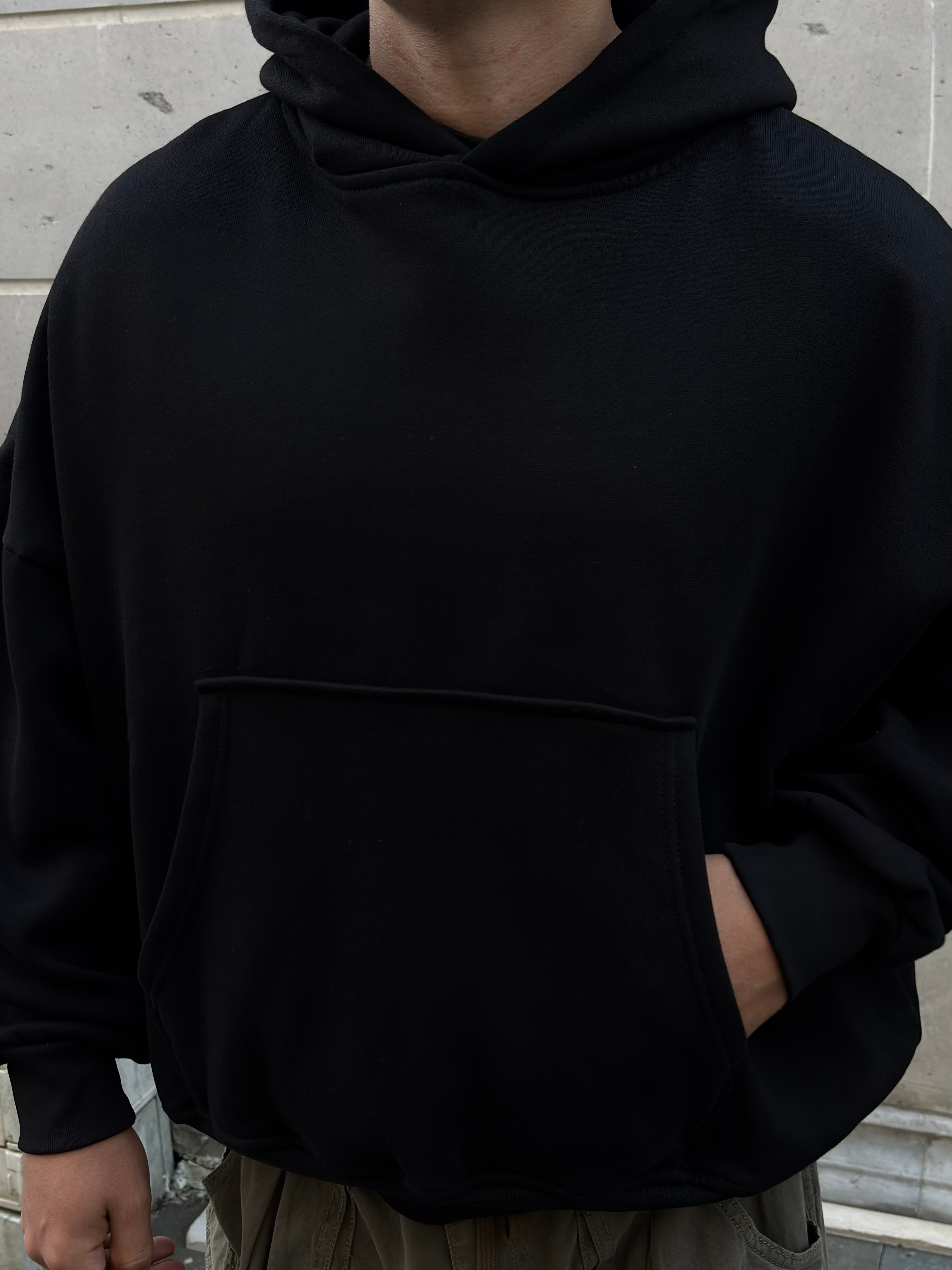 MW Heavy Black Boxy Fit Hoodie