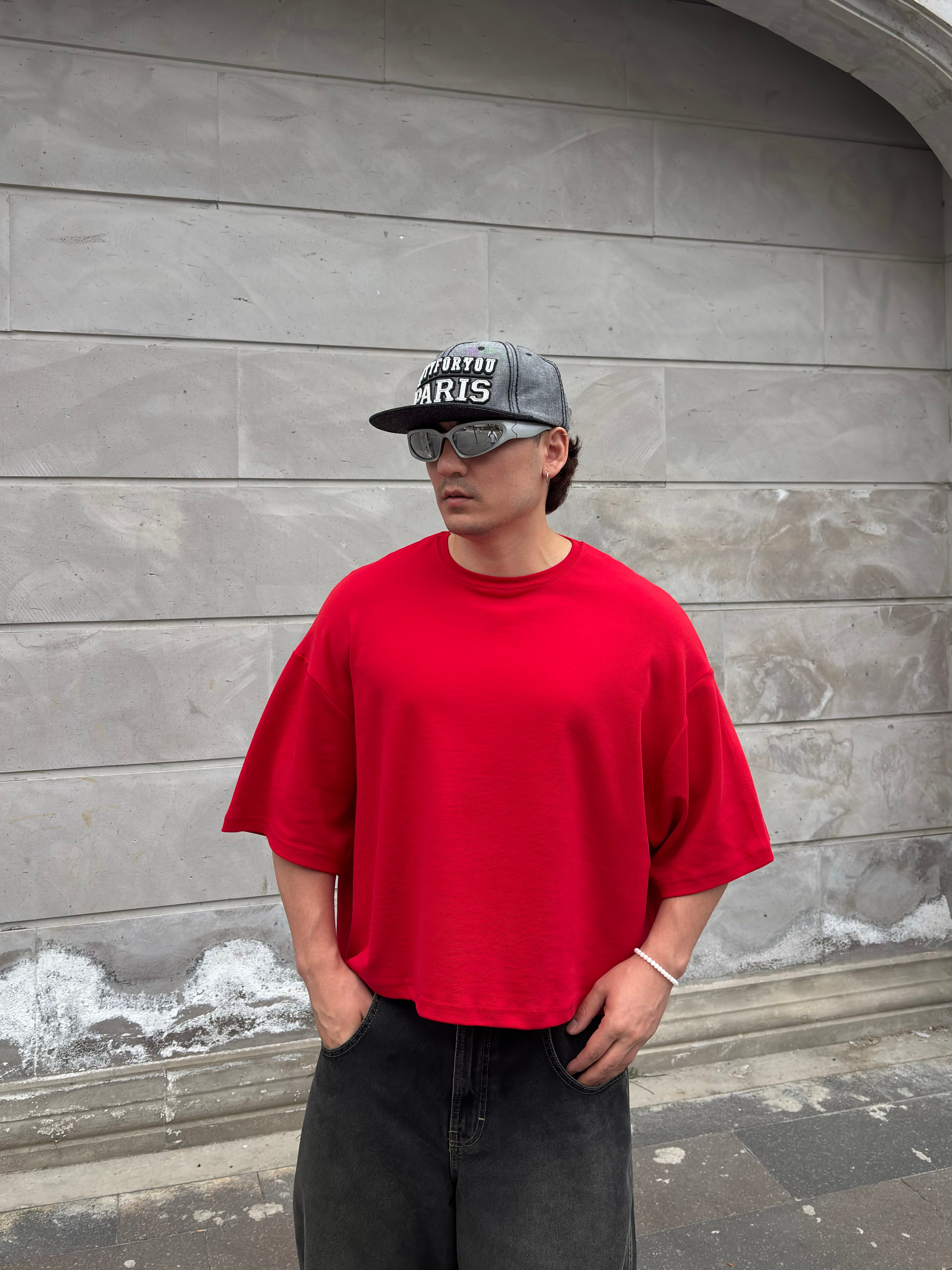 MW Hilal-Yıldız Yama Oversized Kırmızı T-shirt