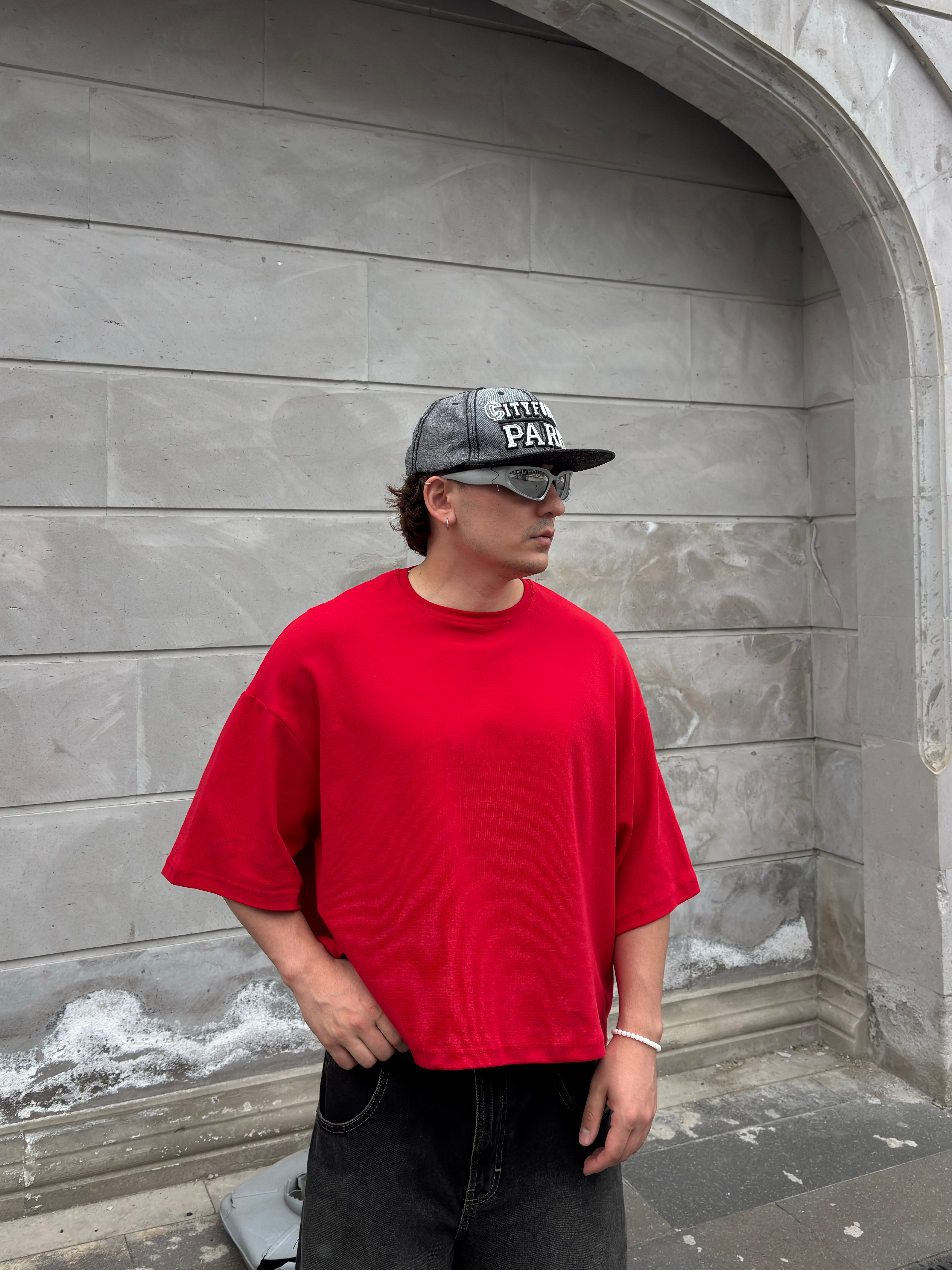 MW Hilal-Yıldız Yama Oversized Kırmızı T-shirt