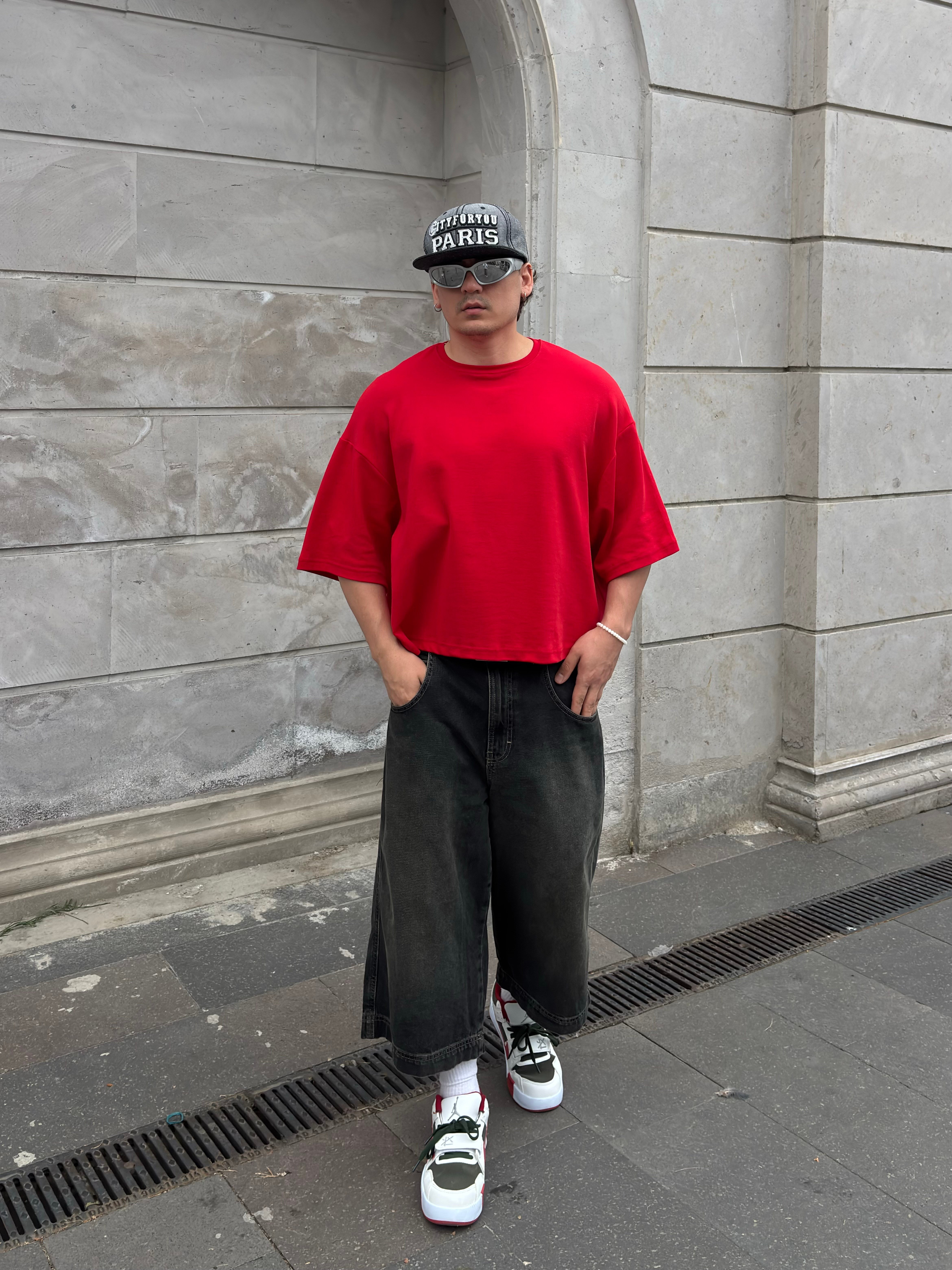 MW Hilal-Yıldız Yama Oversized Kırmızı T-shirt