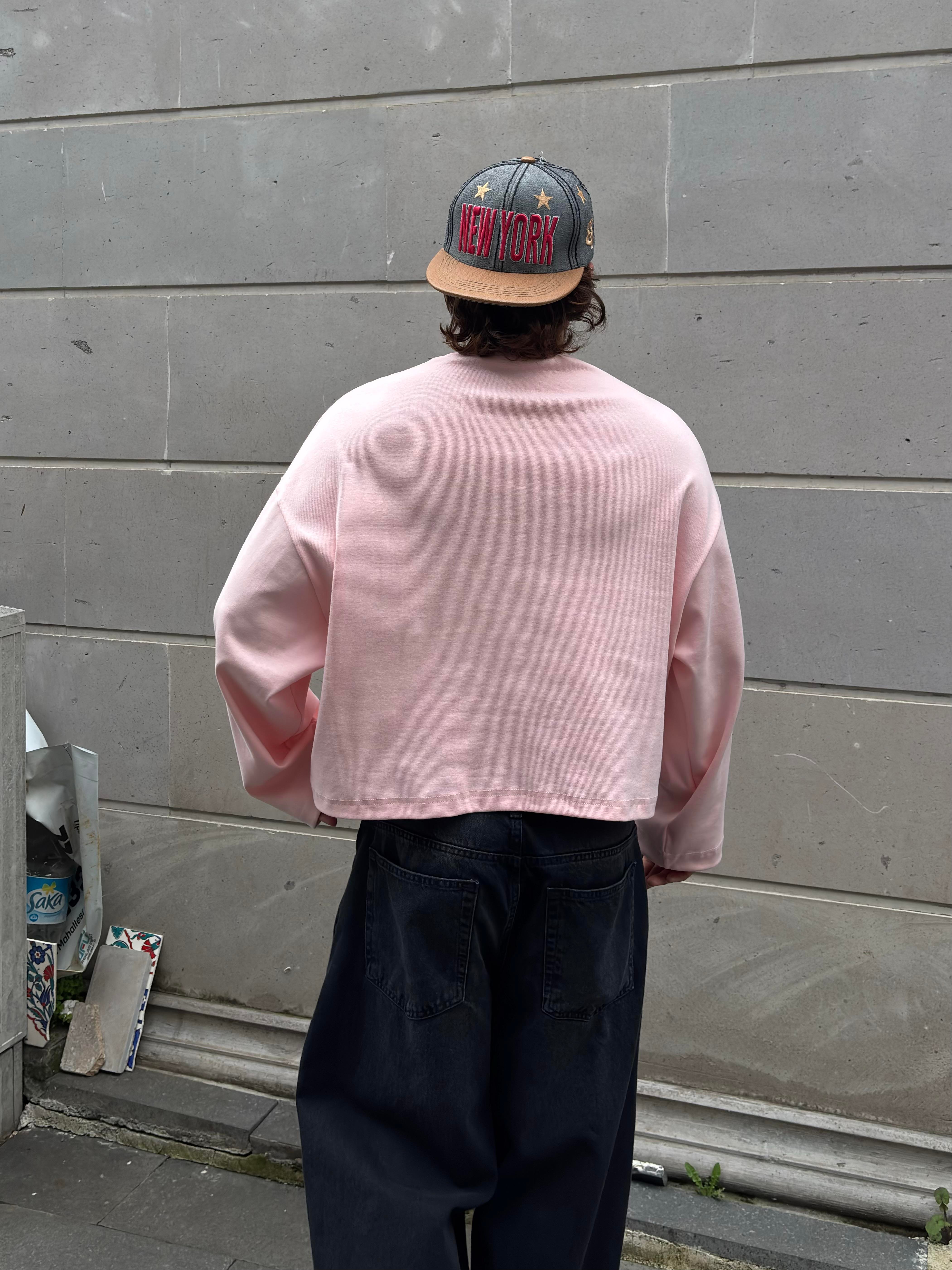 MW Premium Boxy Fit Pink Sweatshirt