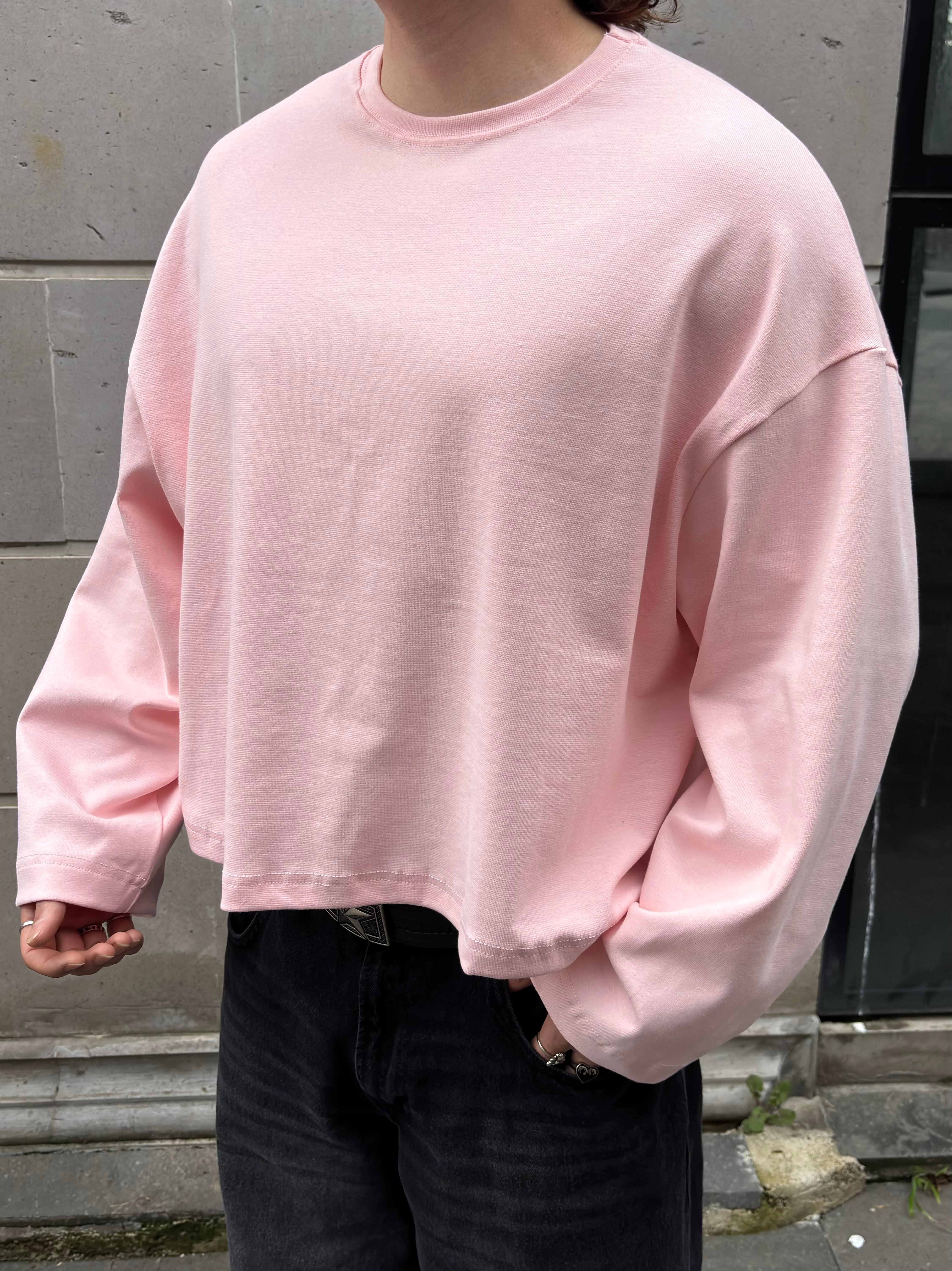MW Premium Boxy Fit Pink Sweatshirt