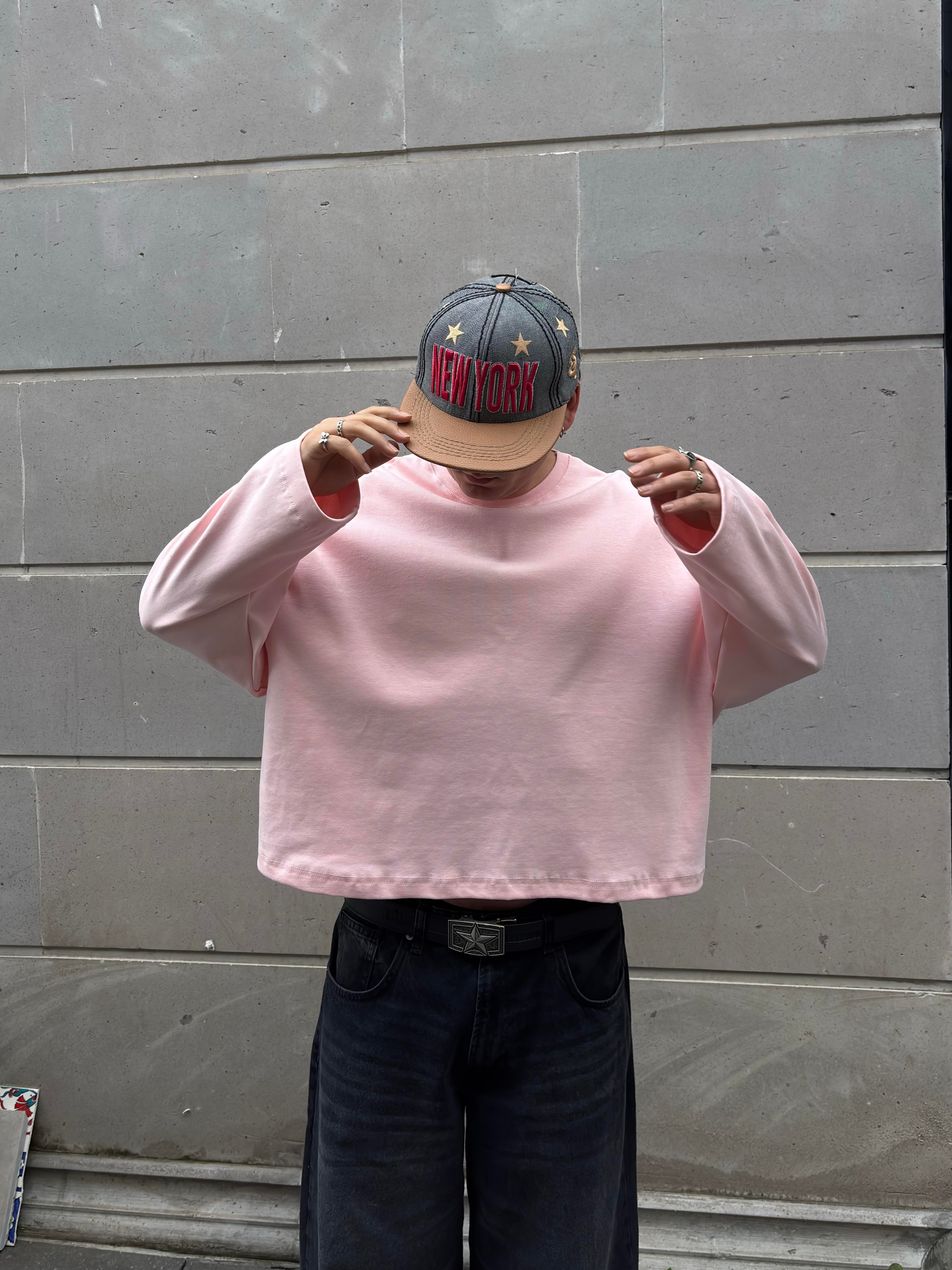 MW Premium Boxy Fit Pink Sweatshirt