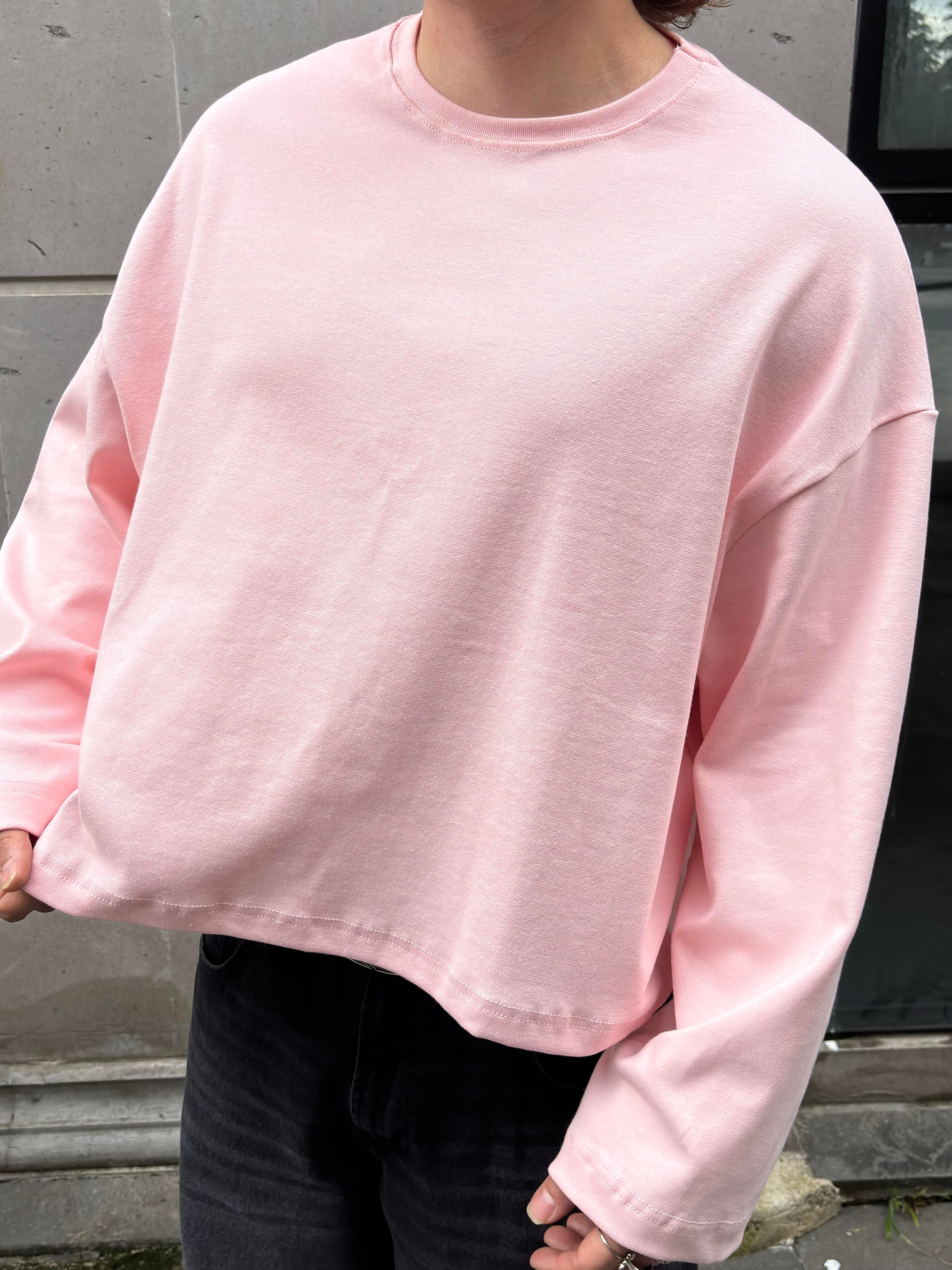 MW Premium Boxy Fit Pink Sweatshirt