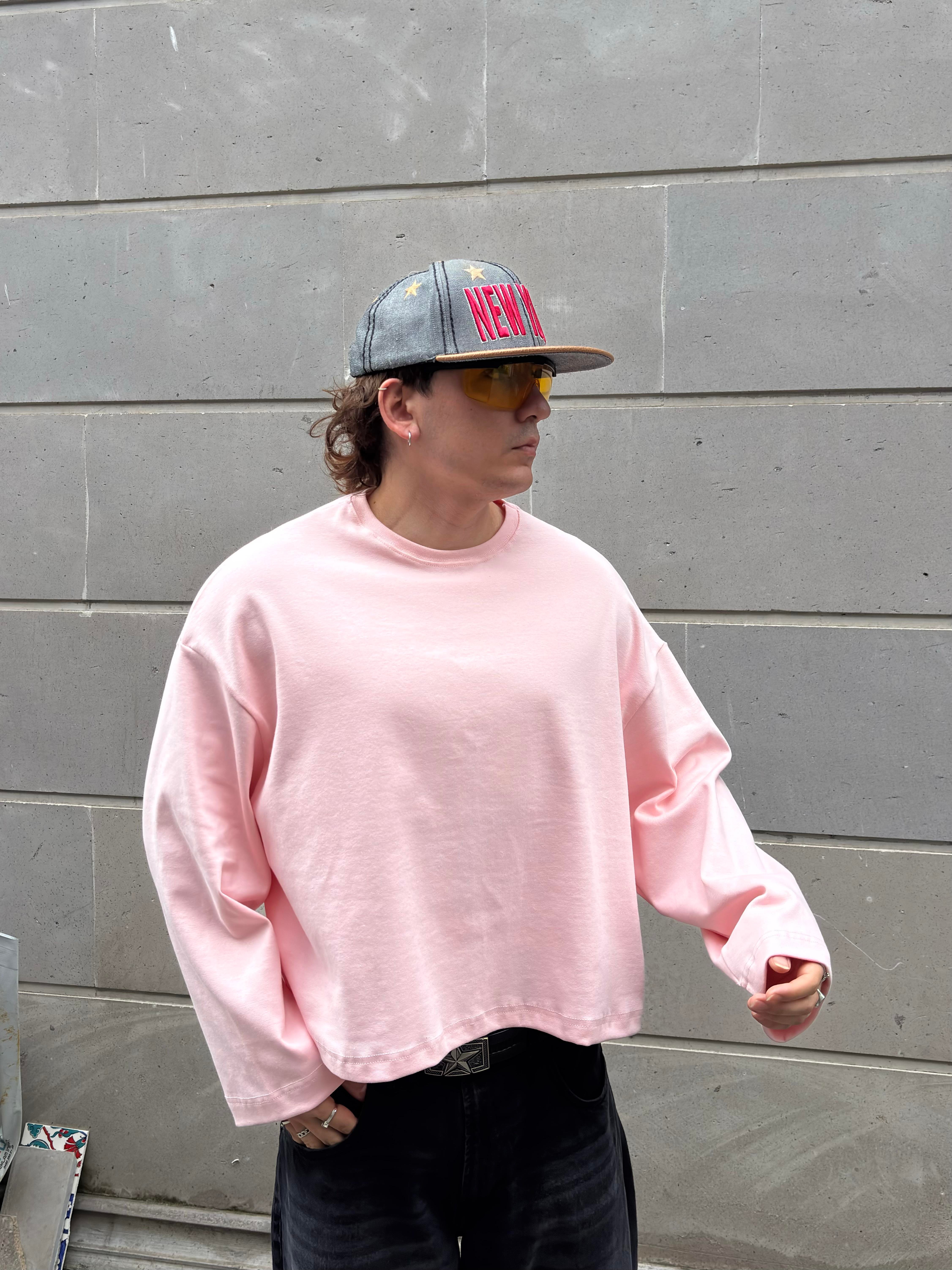 MW Premium Boxy Fit Pink Sweatshirt