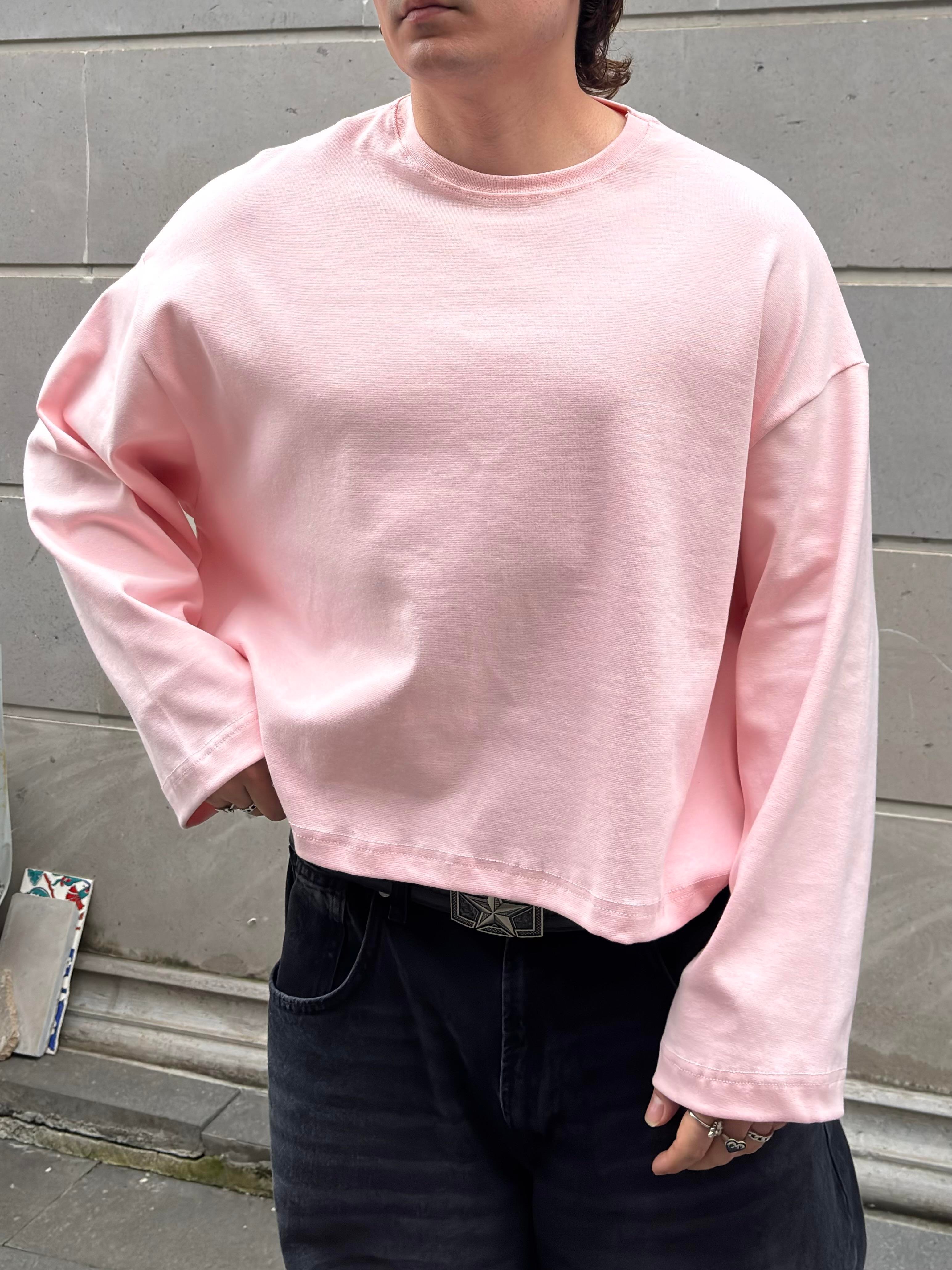 MW Premium Boxy Fit Pink Sweatshirt