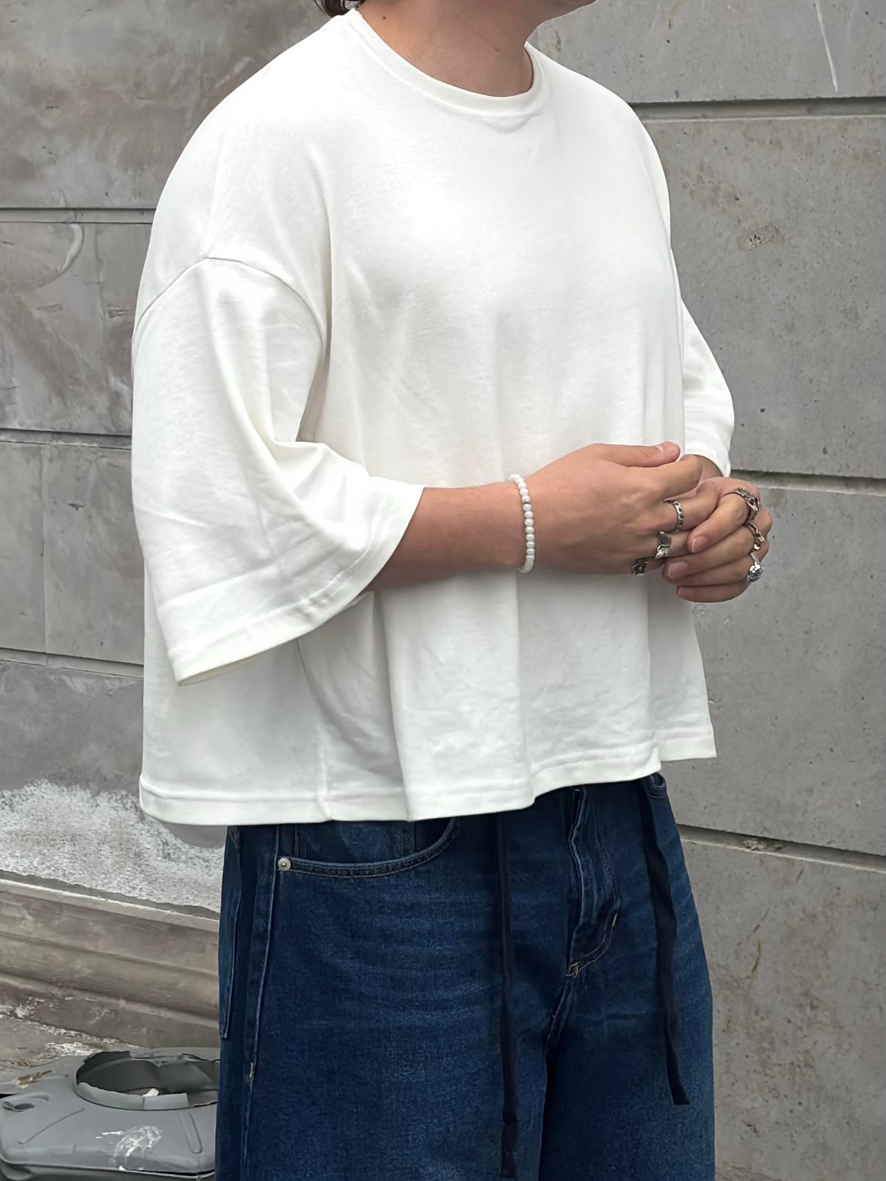 MW Premium Cream Special Structure Oversized T-shirt