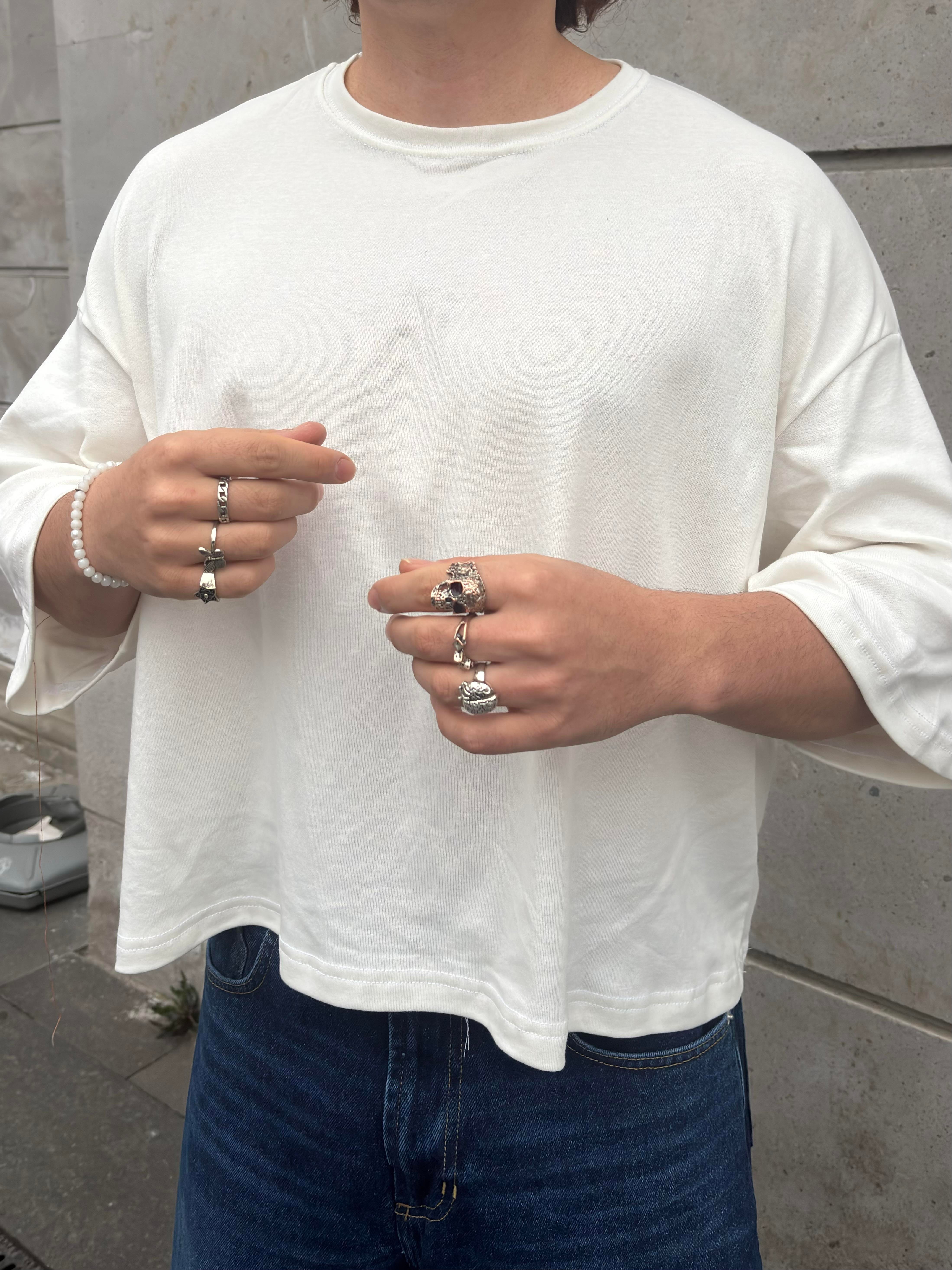 MW Premium Cream Special Structure Oversized T-shirt