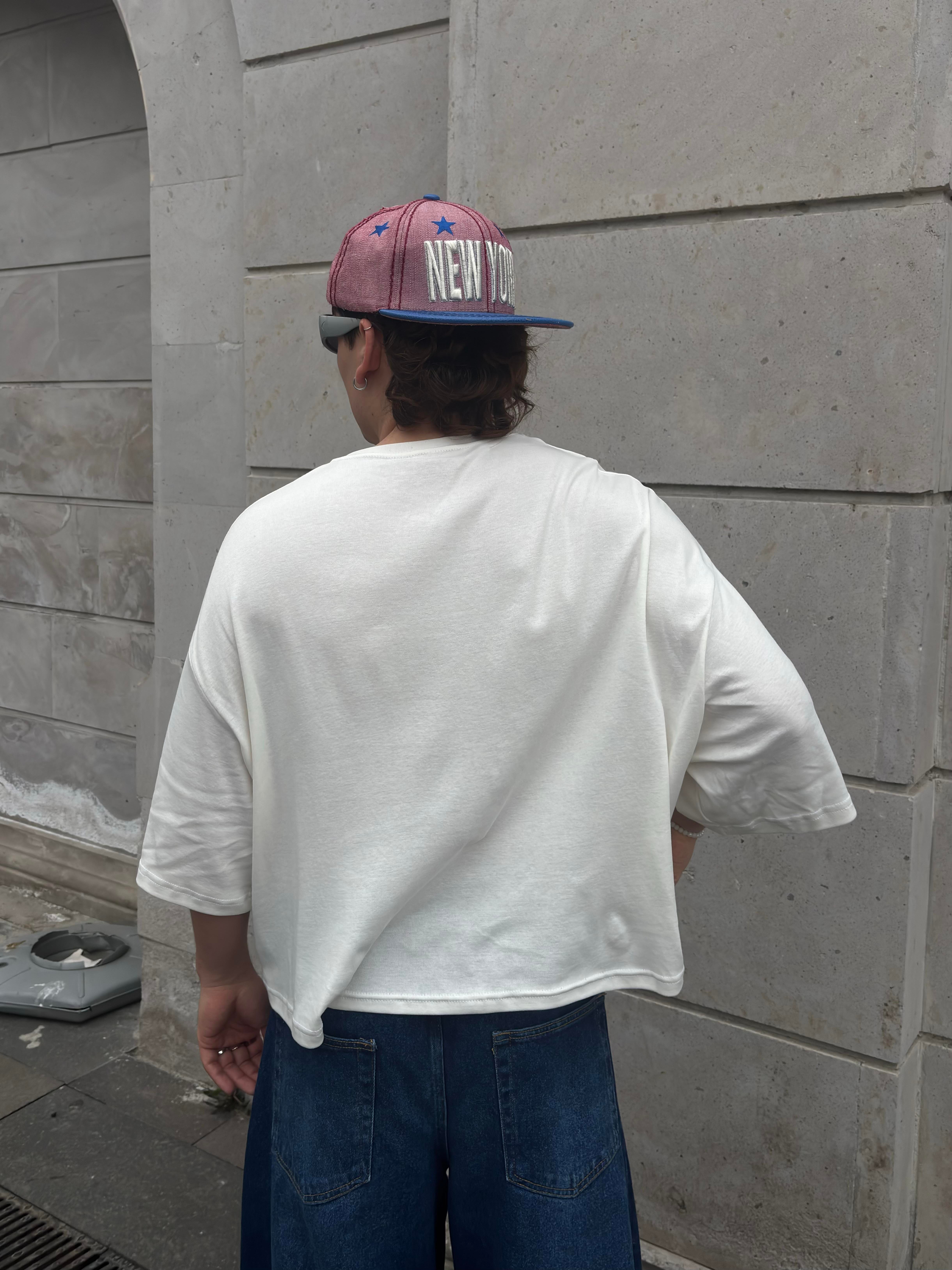 MW Premium Cream Special Structure Oversized T-shirt
