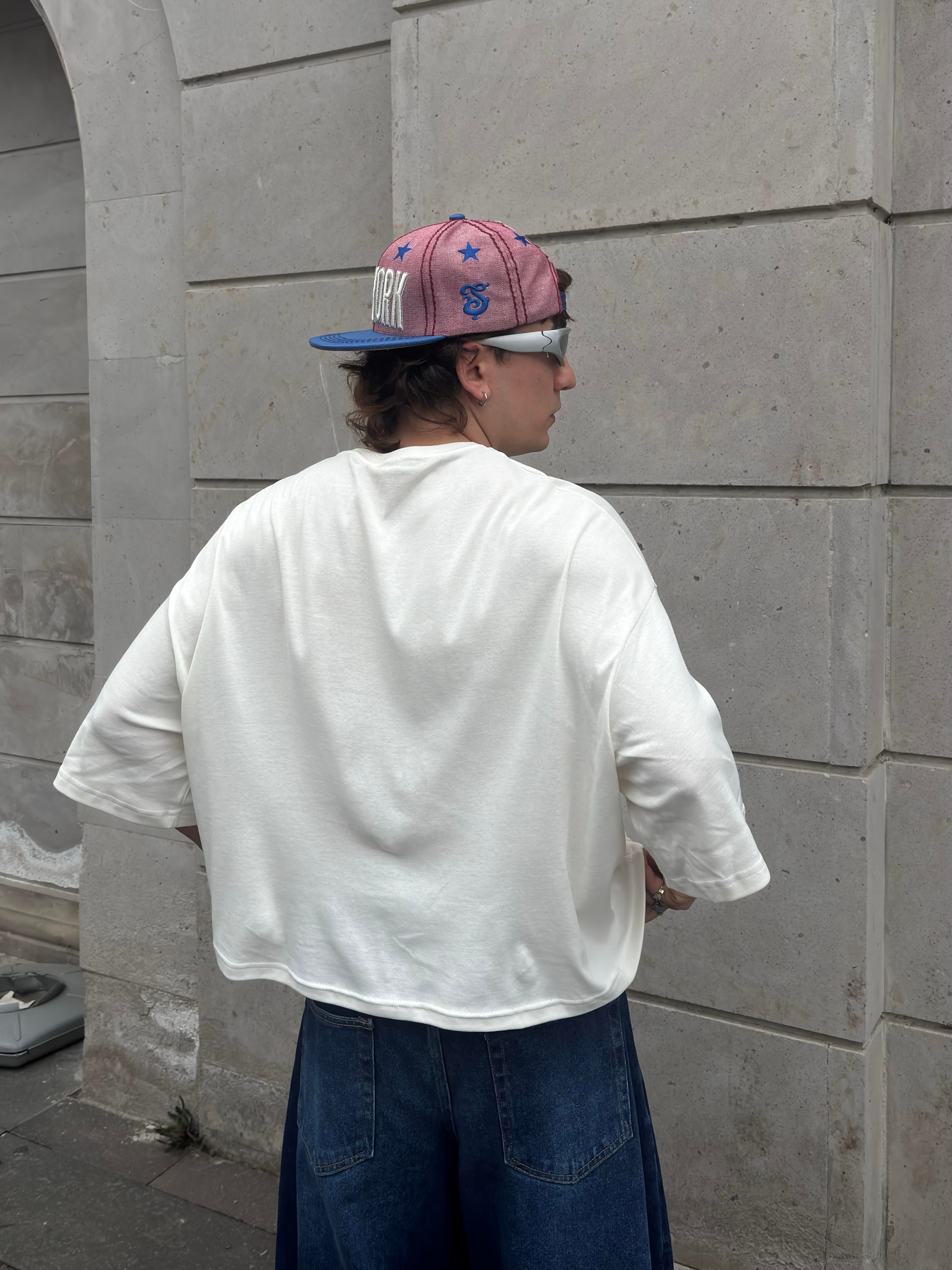 MW Premium Cream Special Structure Oversized T-shirt