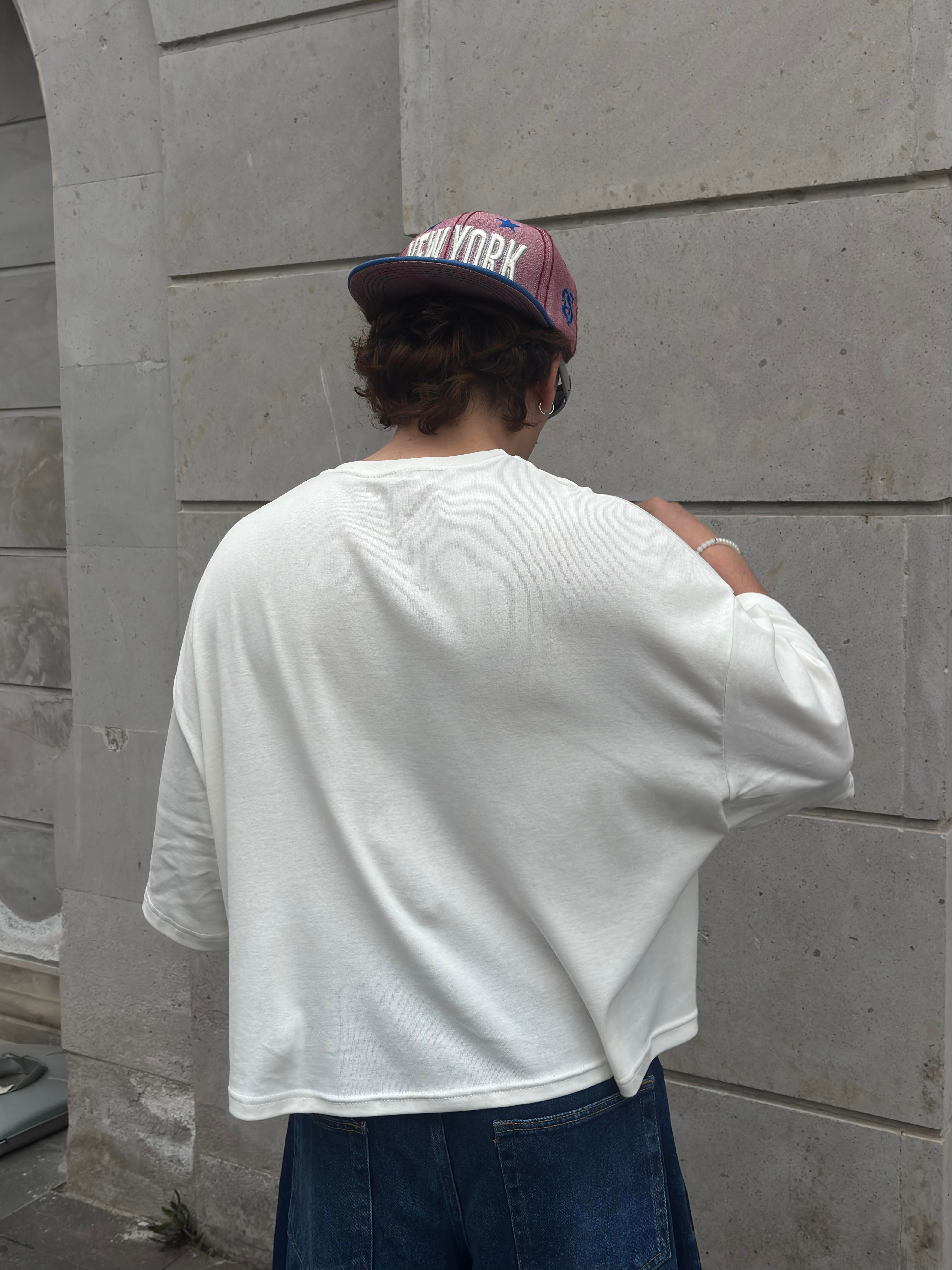 MW Premium Cream Special Structure Oversized T-shirt