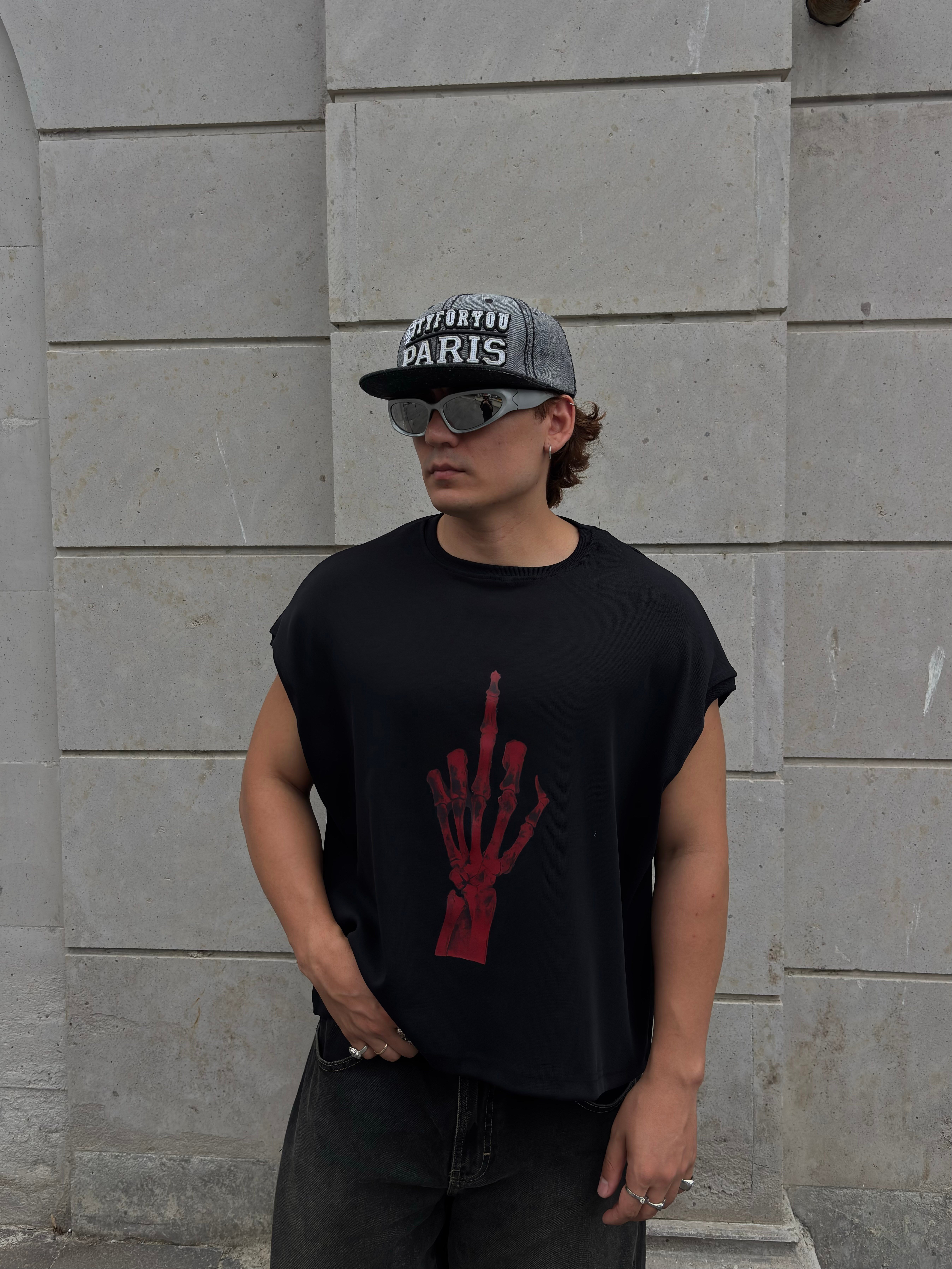 MW Premium Special Crimson Gesture Oversized Sıfır Kol T-shirt