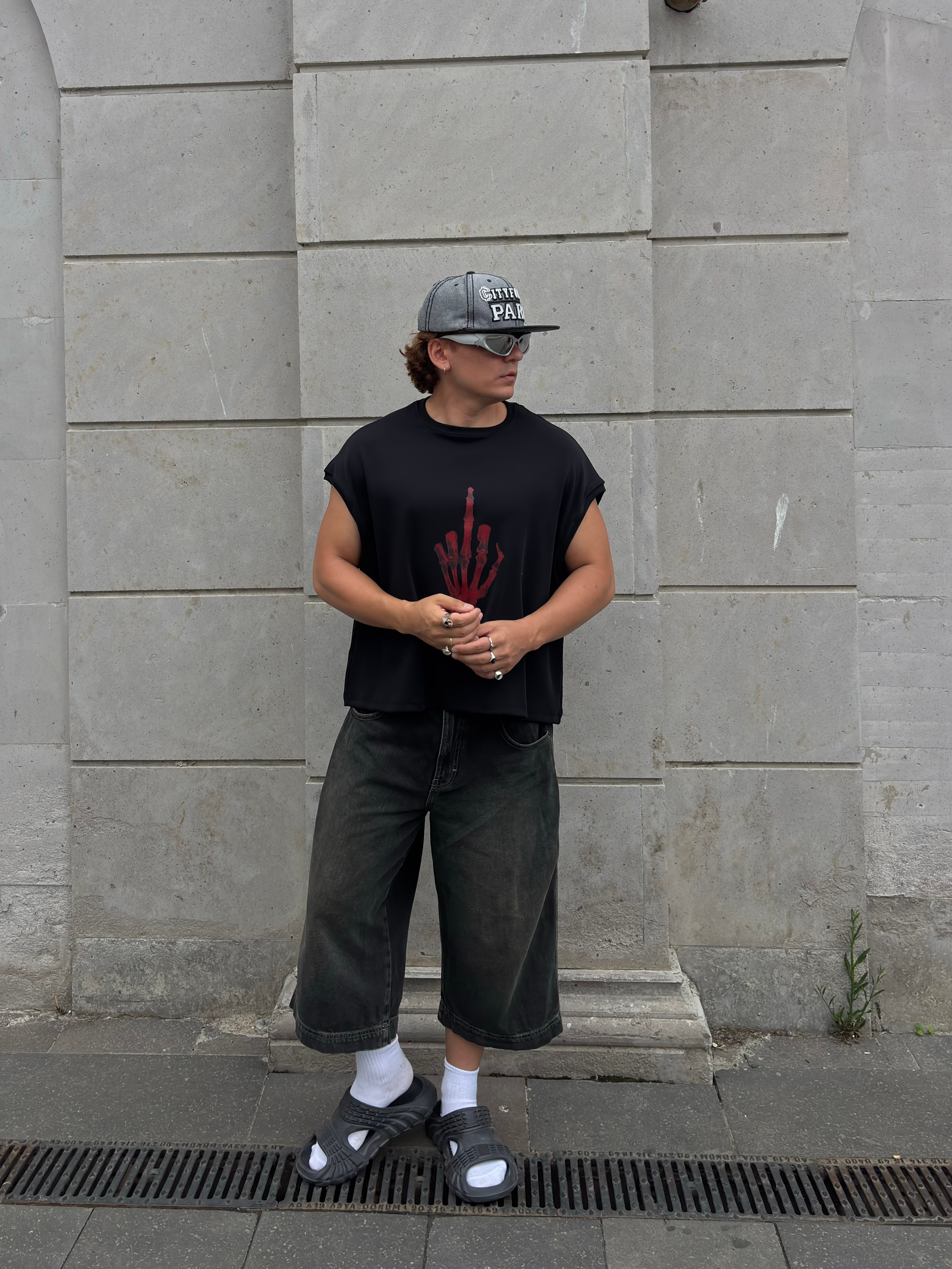 MW Premium Special Crimson Gesture Oversized Sıfır Kol T-shirt