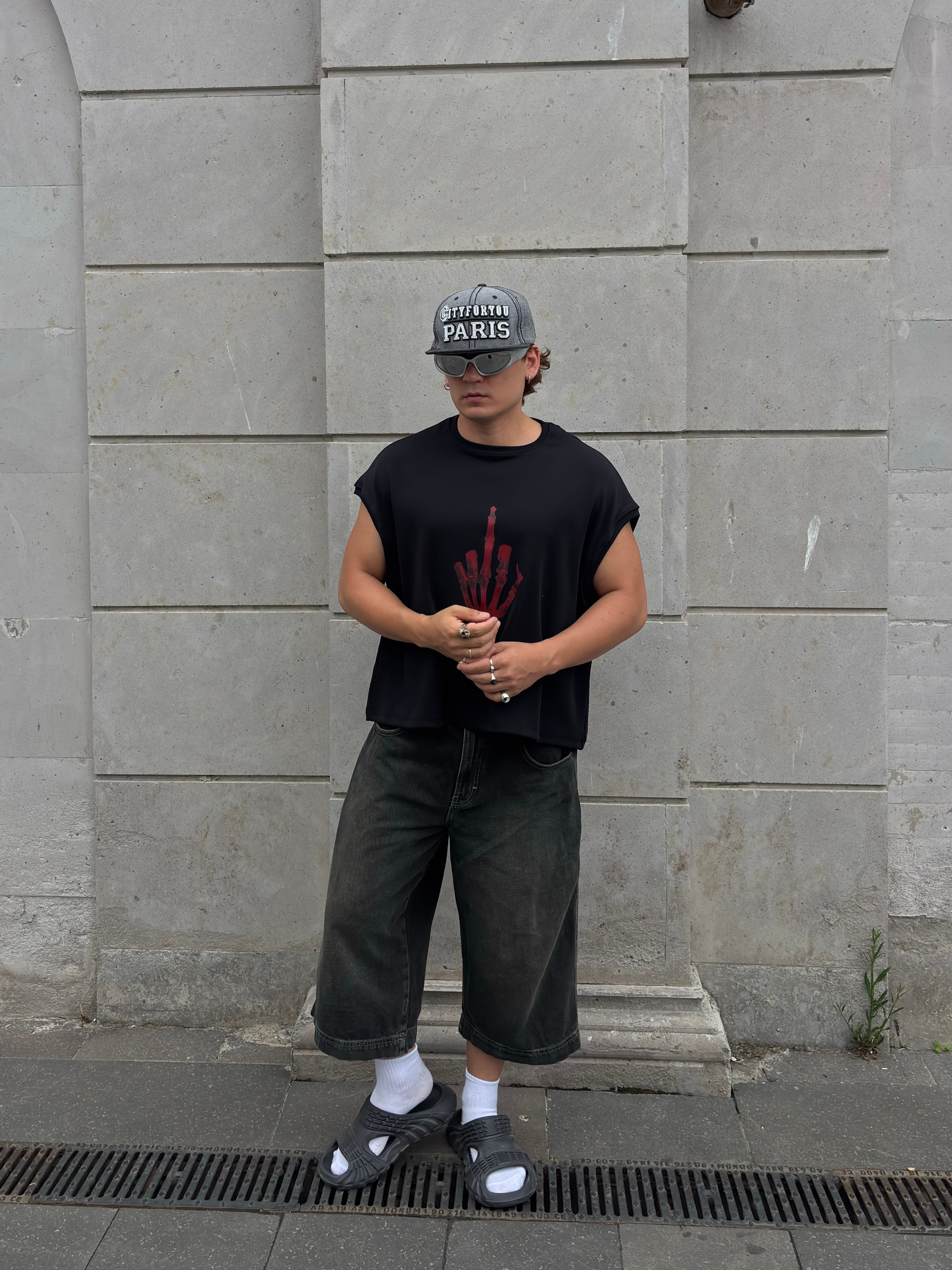 MW Premium Special Crimson Gesture Oversized Sıfır Kol T-shirt