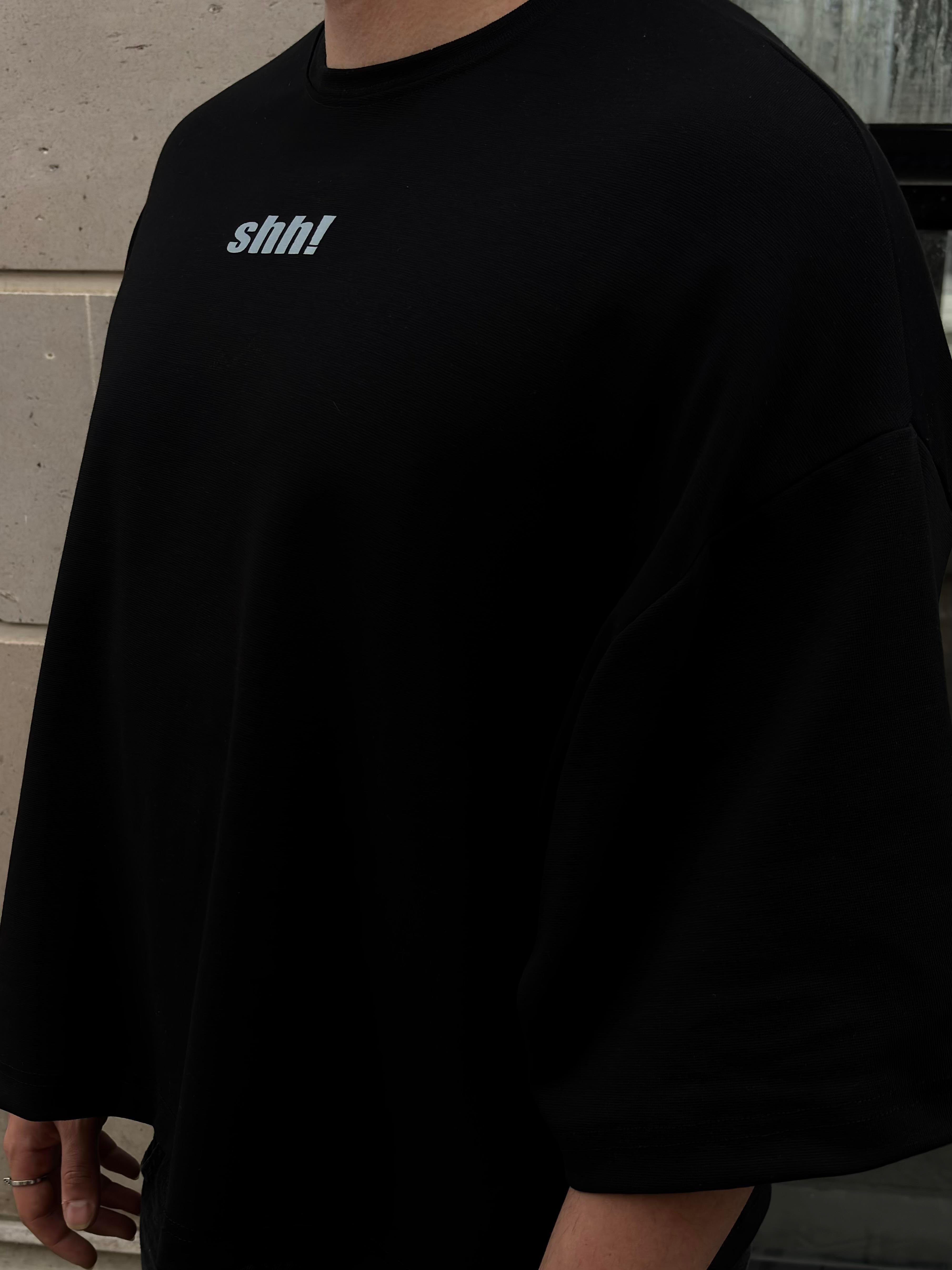 MW Premium Special Oversized Shh Black T-shirt
