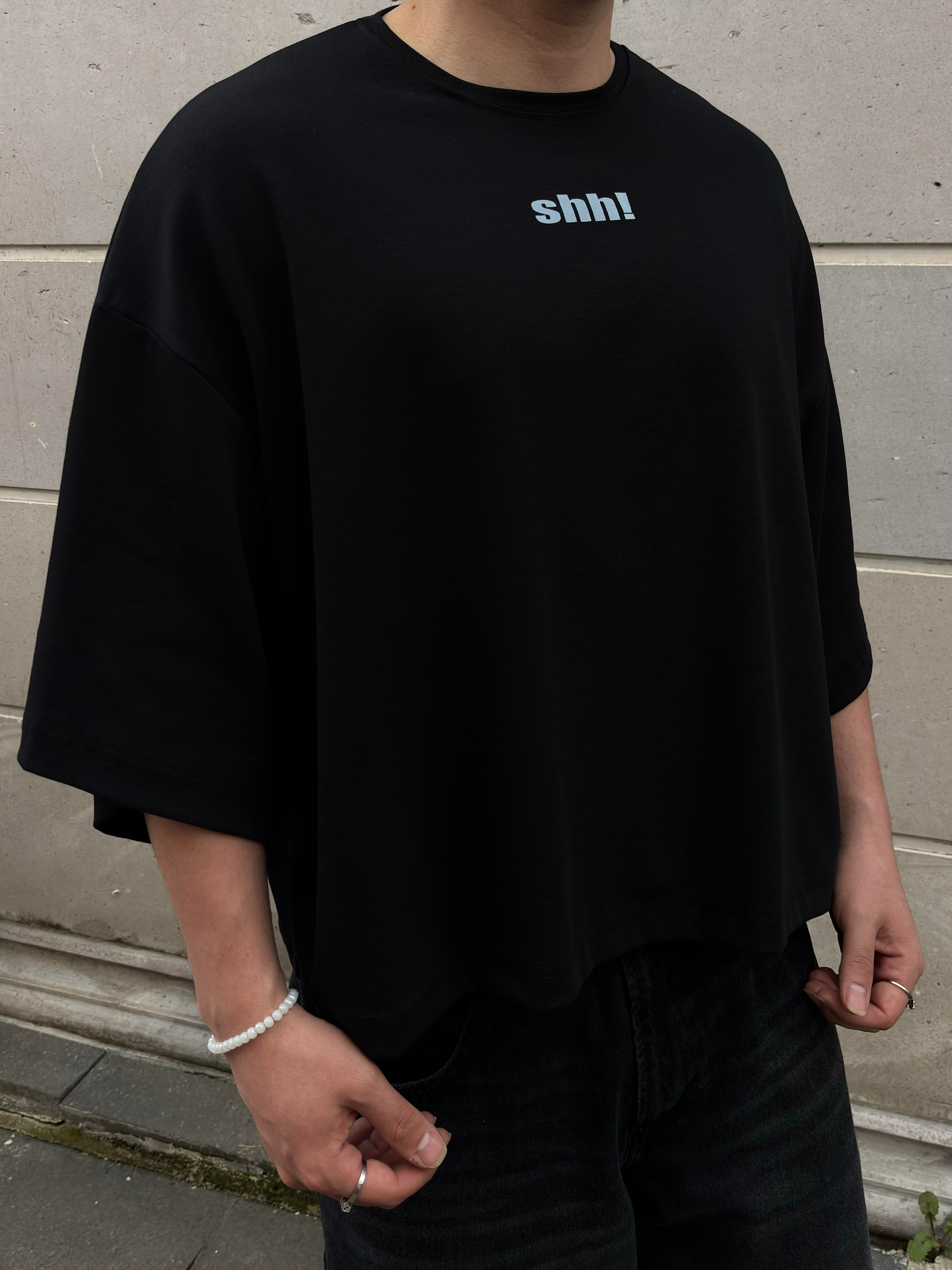 MW Premium Special Oversized Shh Black T-shirt