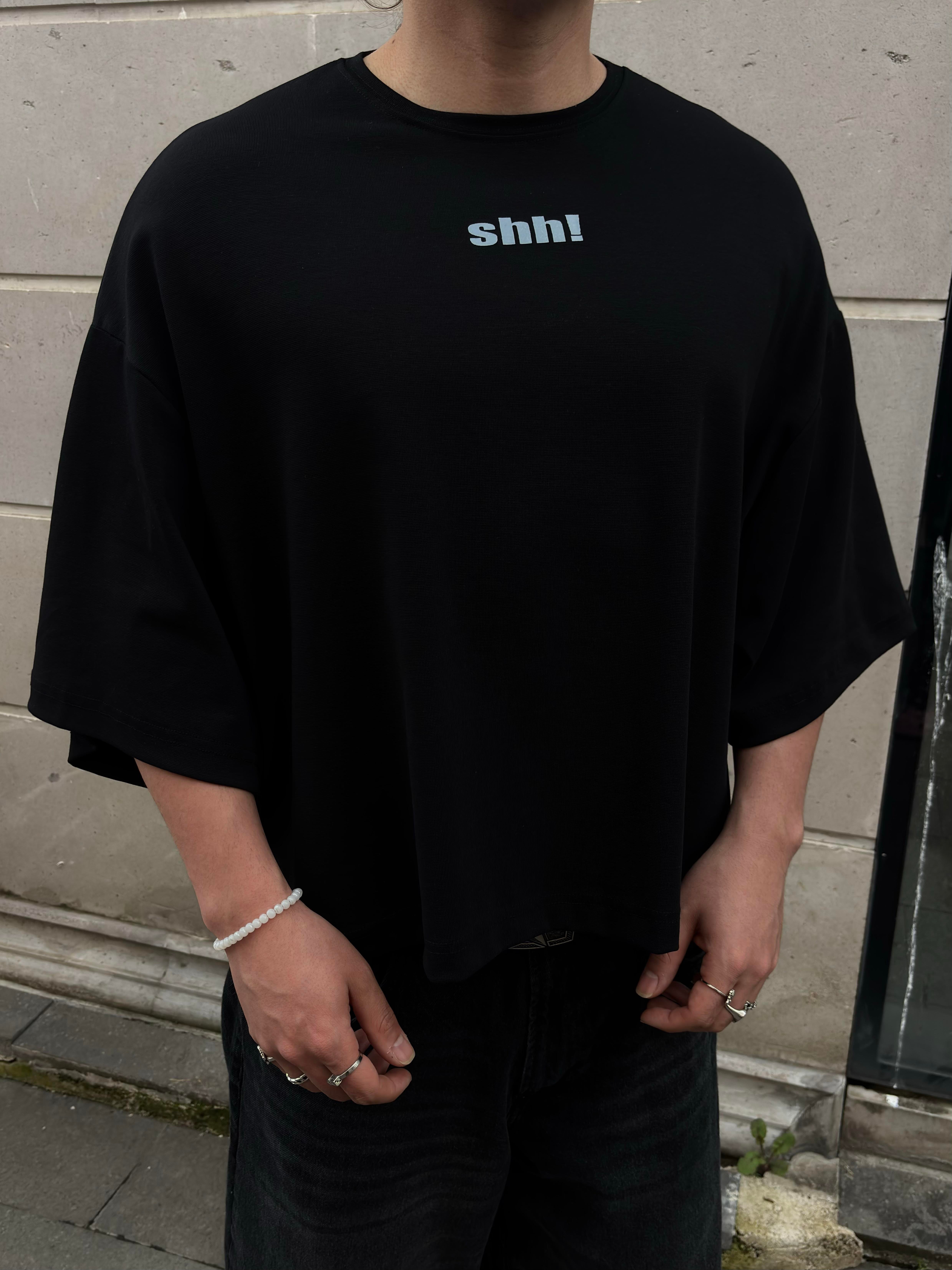MW Premium Special Oversized Shh Black T-shirt