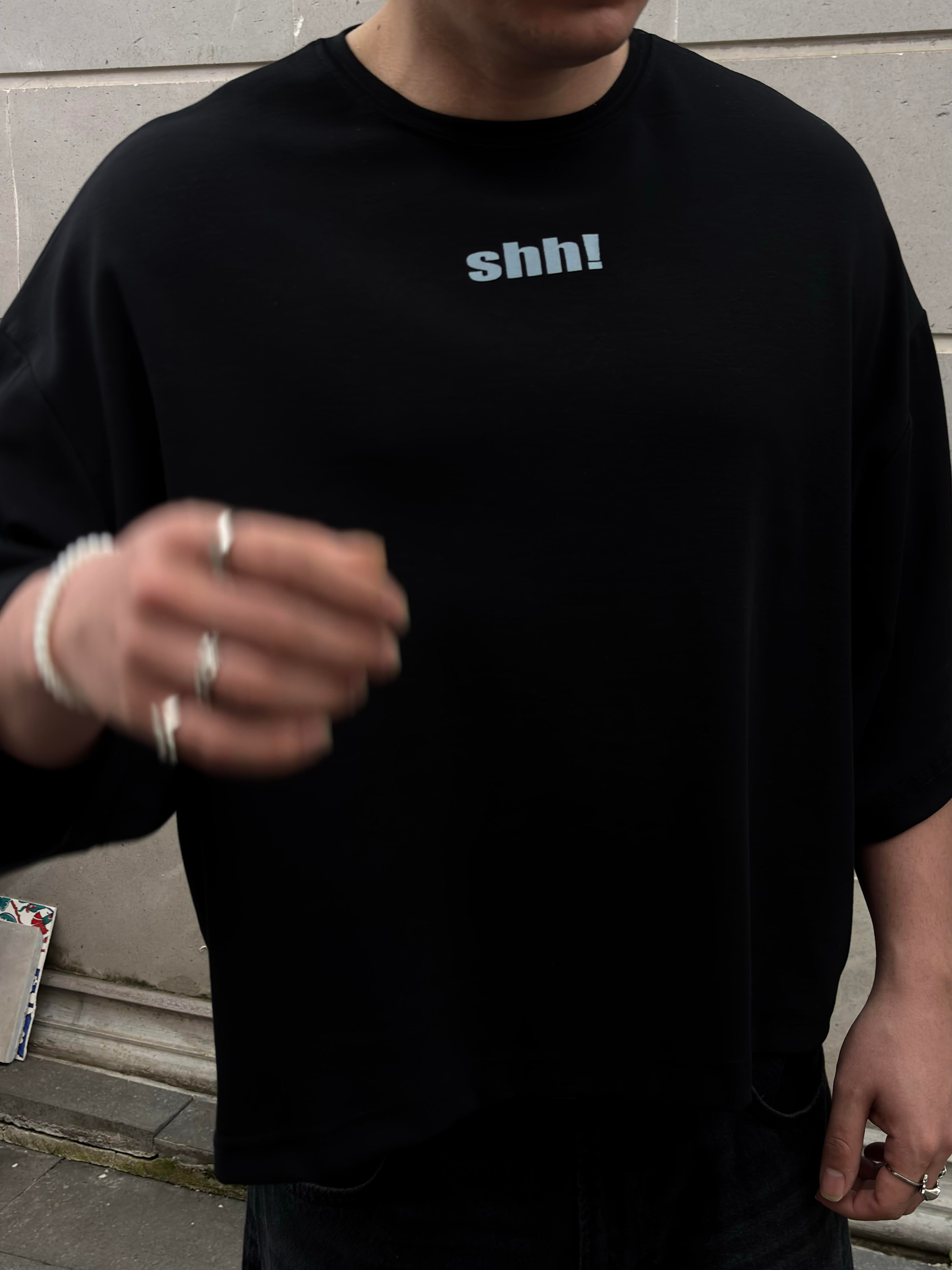 MW Premium Special Oversized Shh Black T-shirt