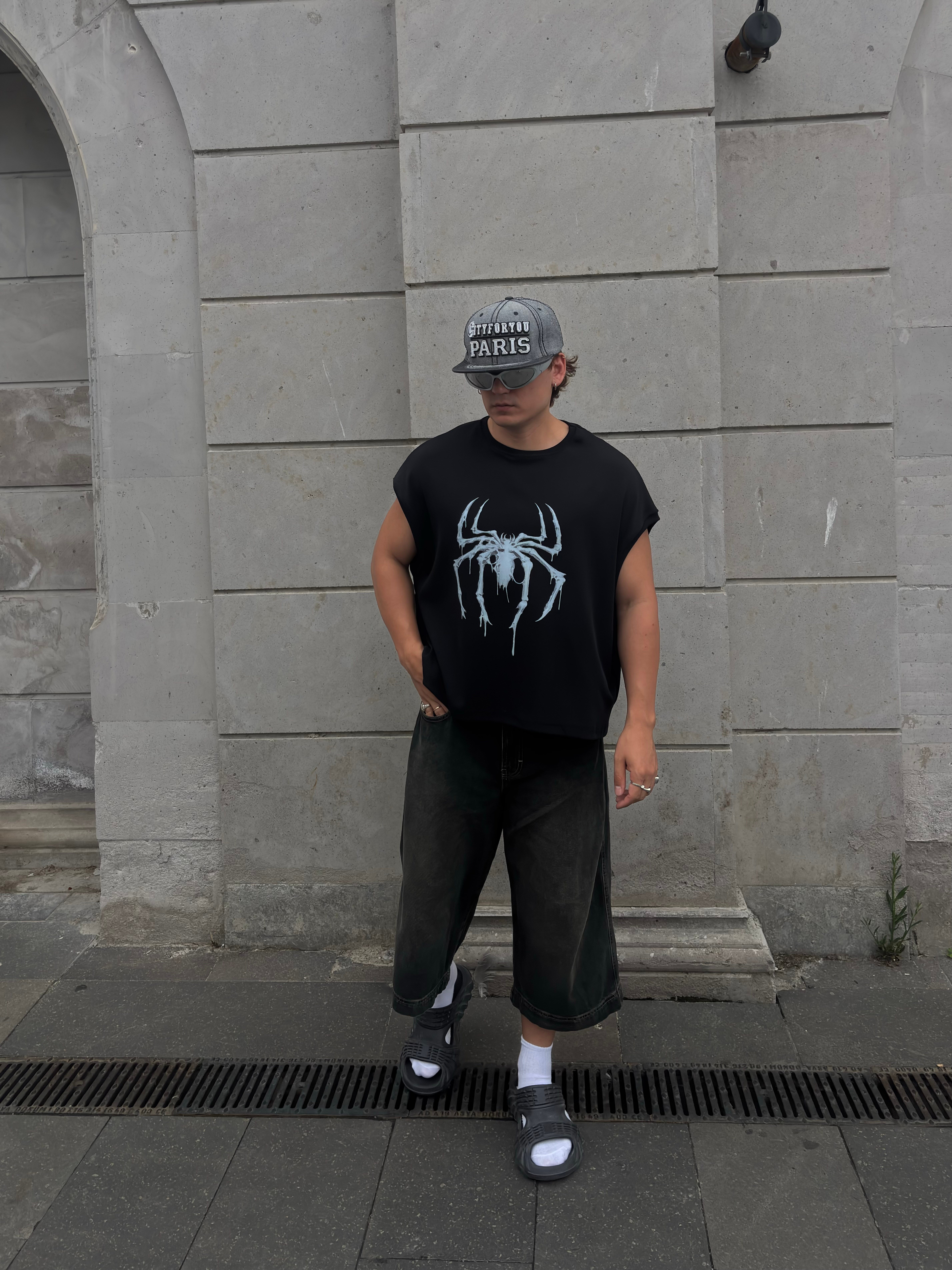 MW Premium Special Phantom Spider Oversized Sıfır Kol T-shirt