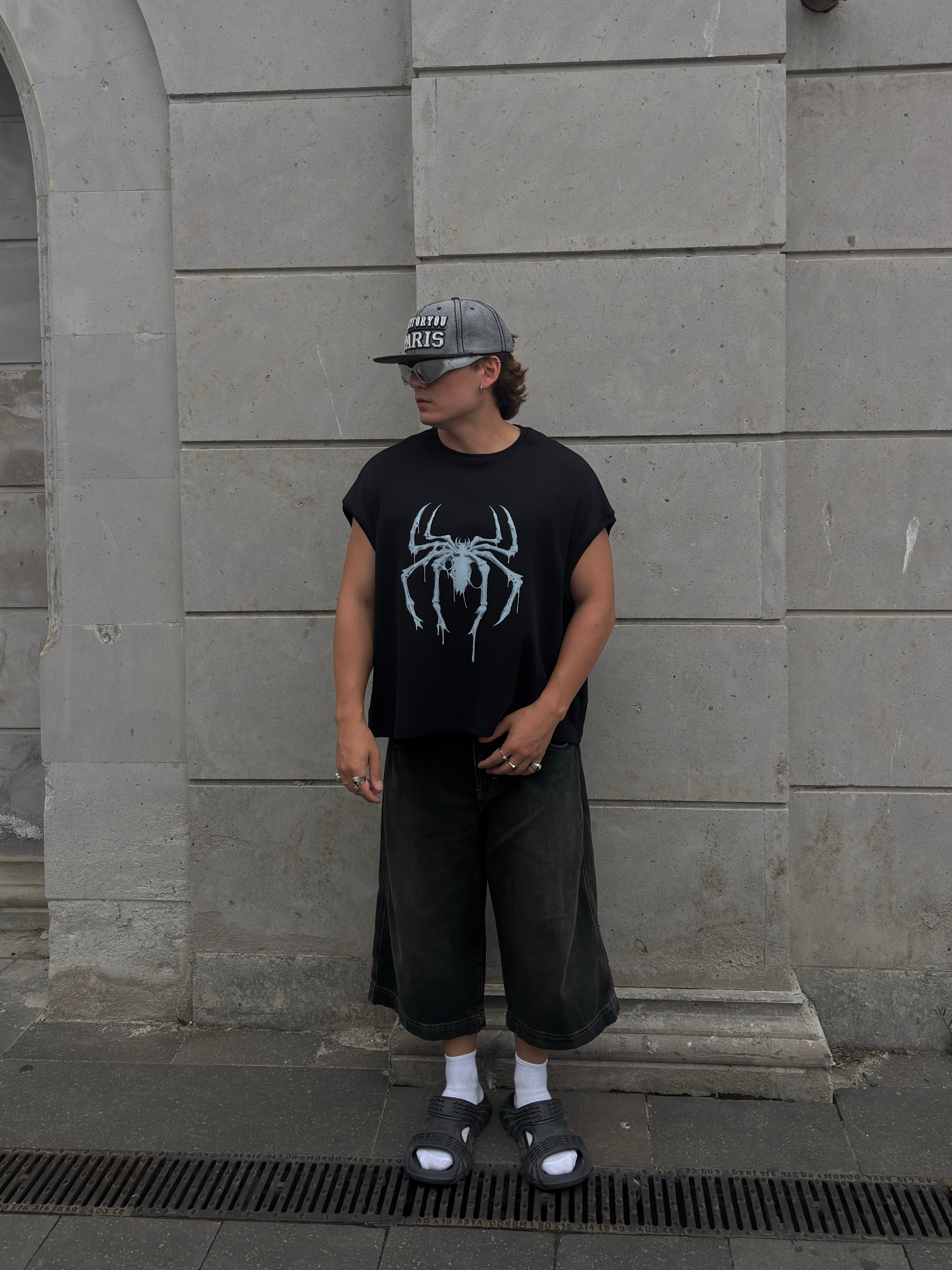 MW Premium Special Phantom Spider Oversized Sıfır Kol T-shirt