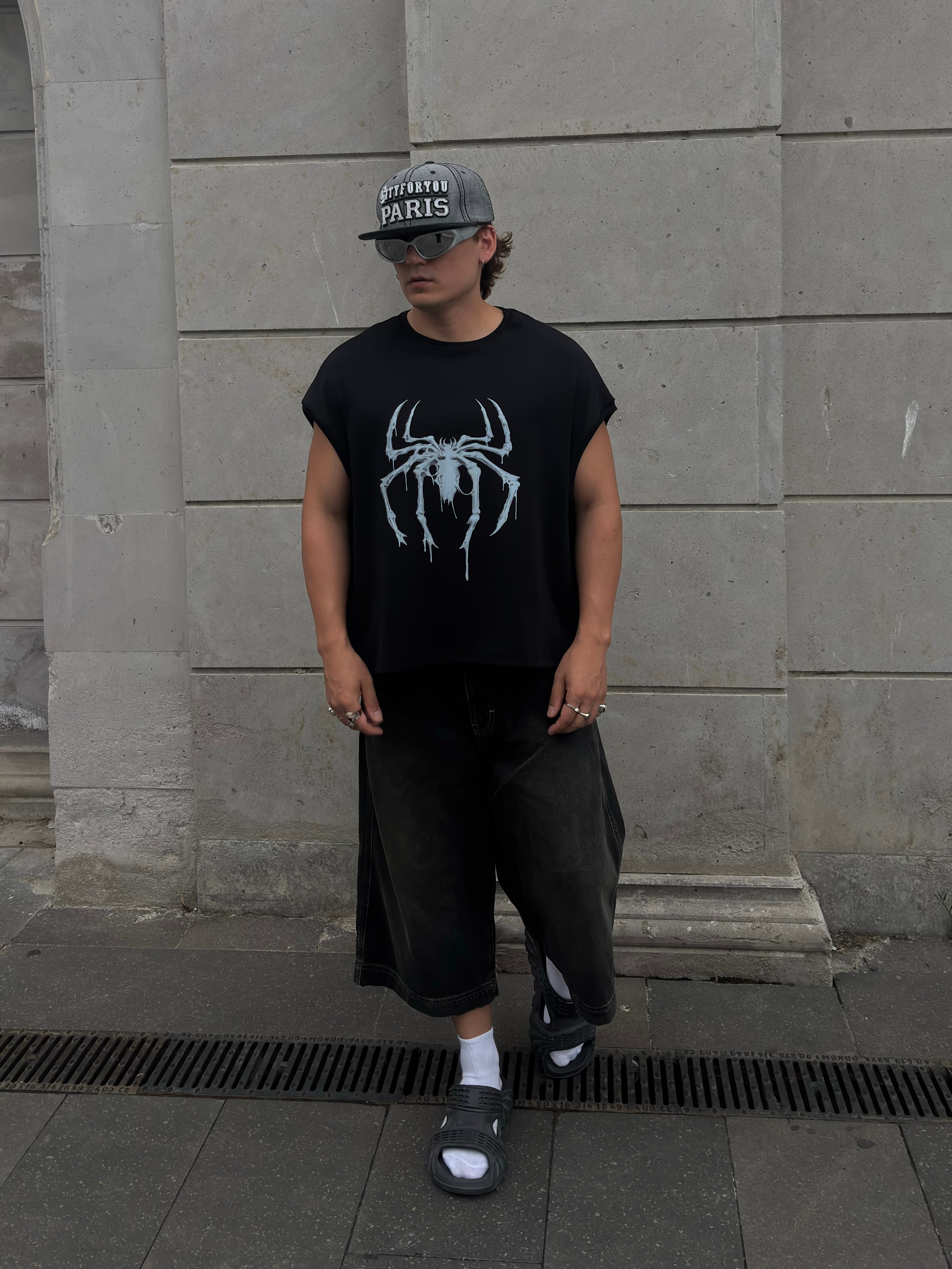 MW Premium Special Phantom Spider Oversized Sıfır Kol T-shirt