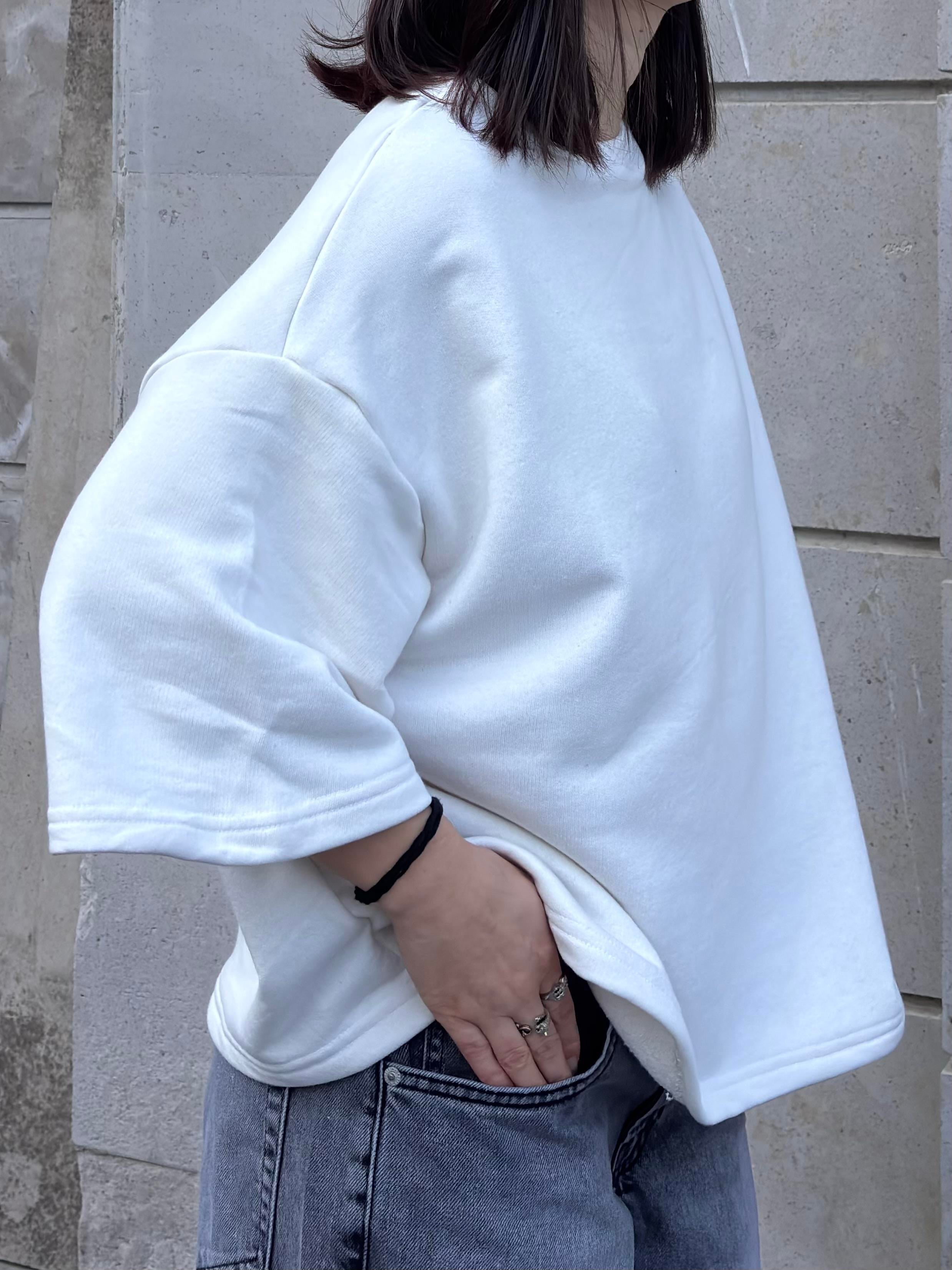 MW Premium Special Structure Oversized Cream T-shirt