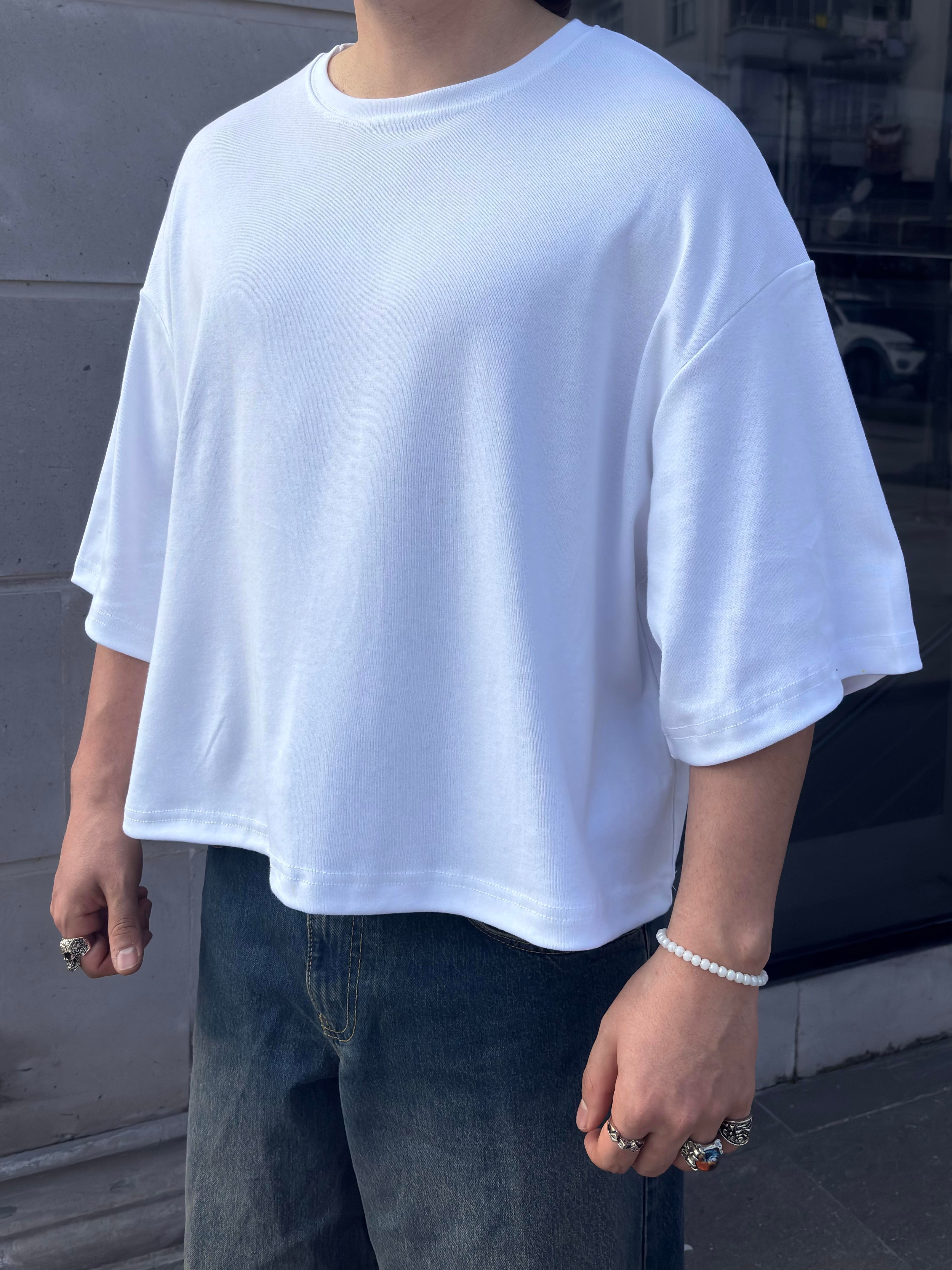 MW Premium Special Structure Oversized White T-shirt