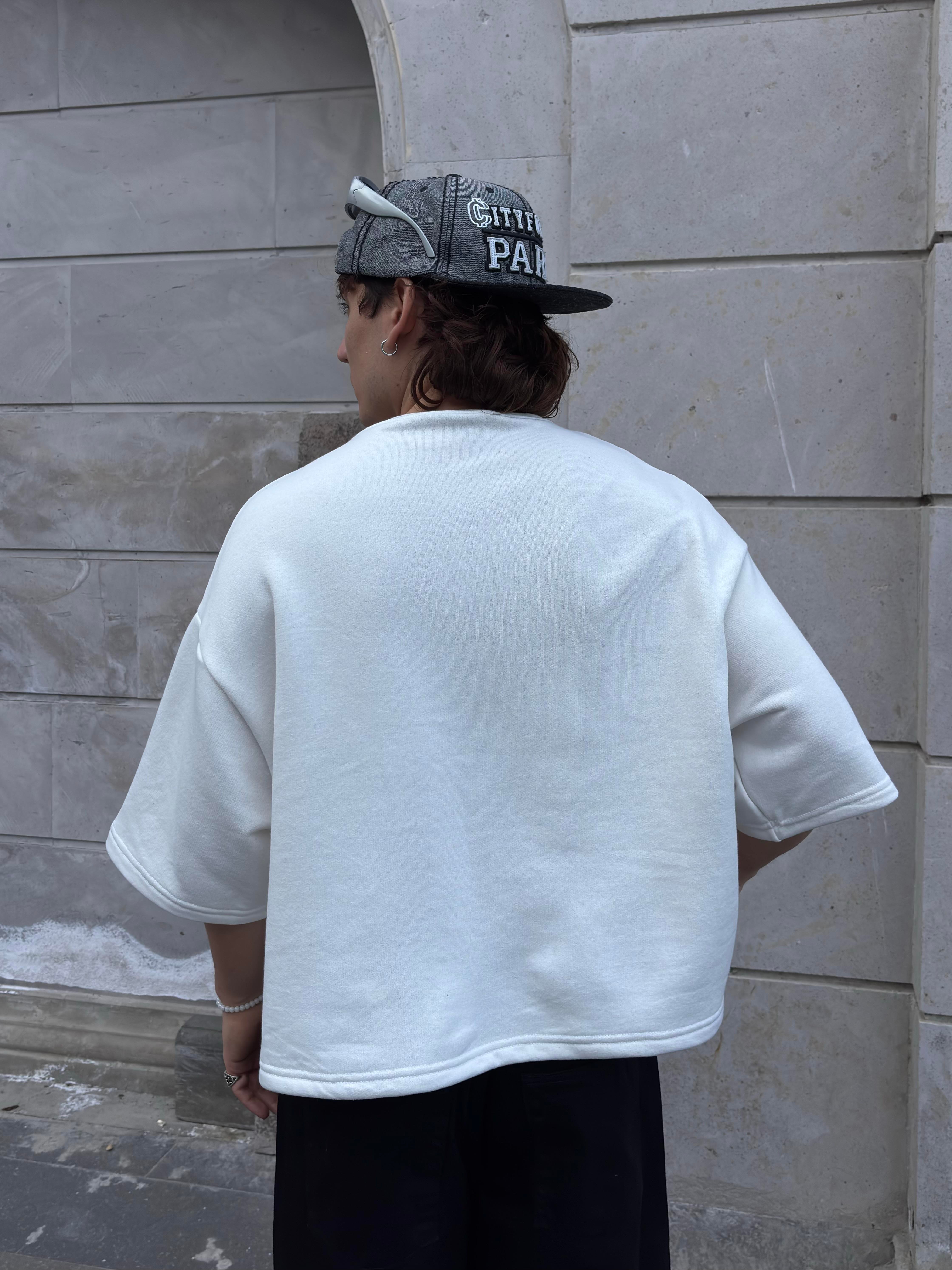MW Premium Special Structure Oversized Cream T-shirt