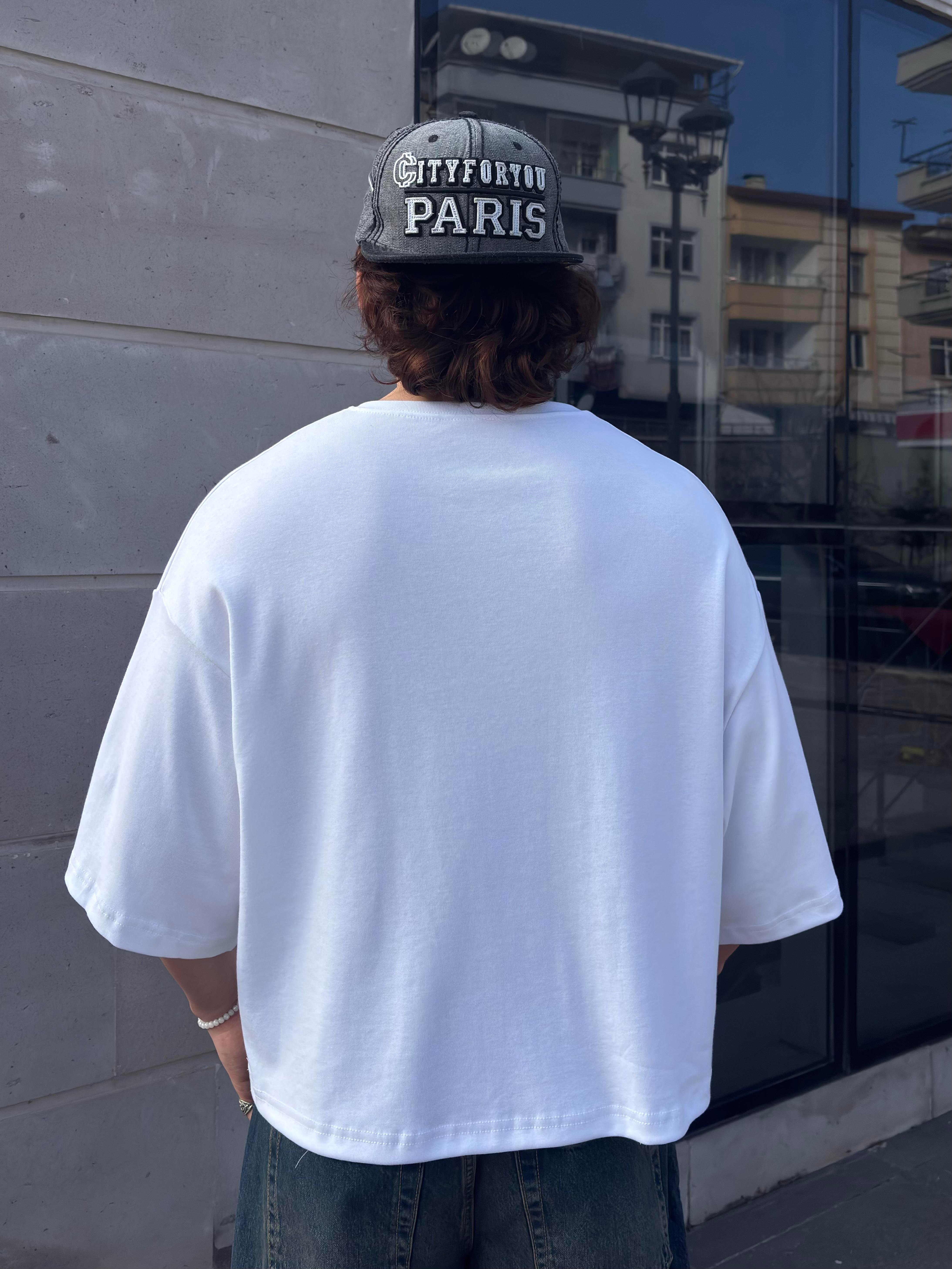MW Premium Special Structure Oversized White T-shirt