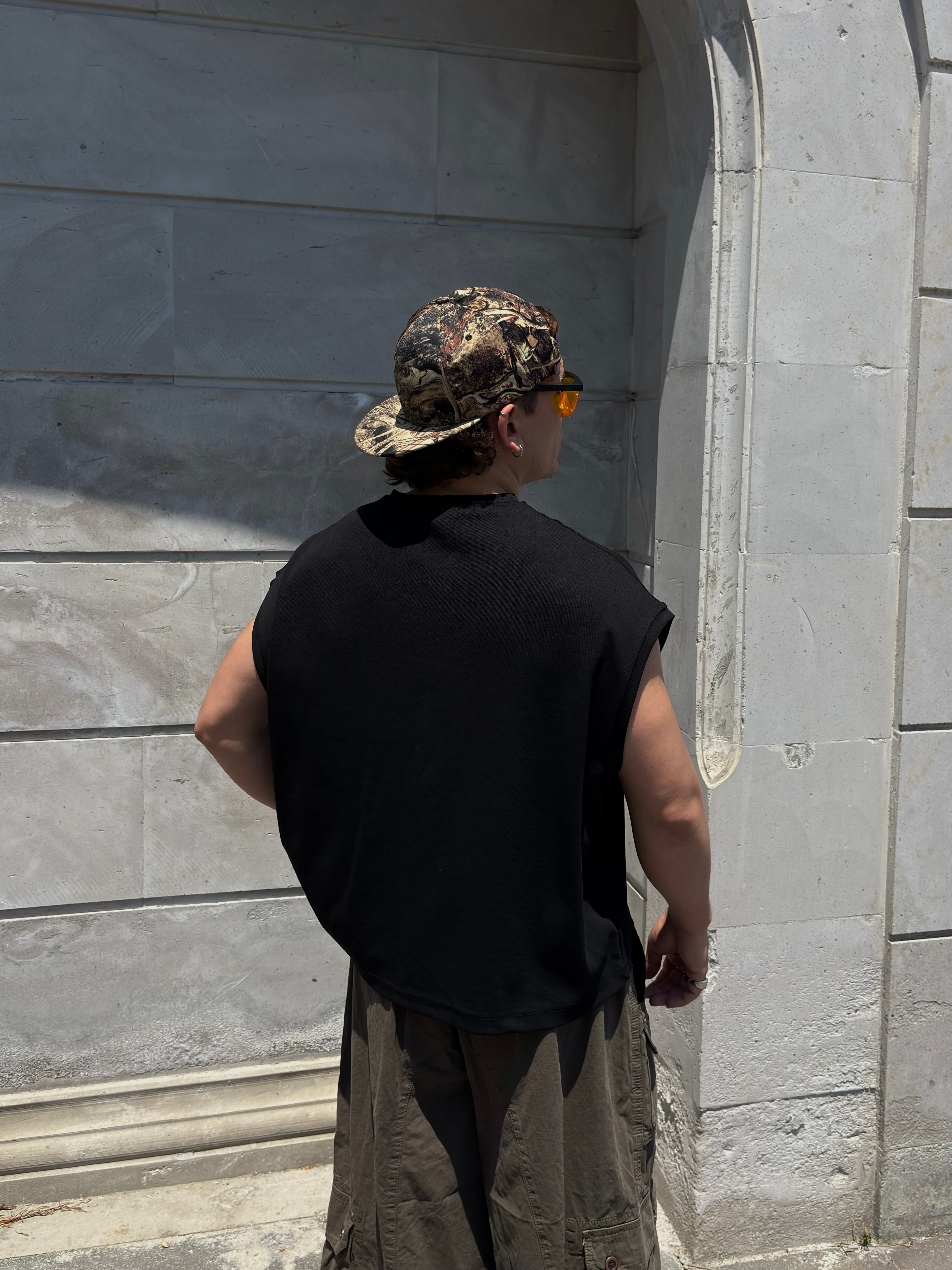 MW Premium Special Structure Oversized Sıfır Kol T-shirt