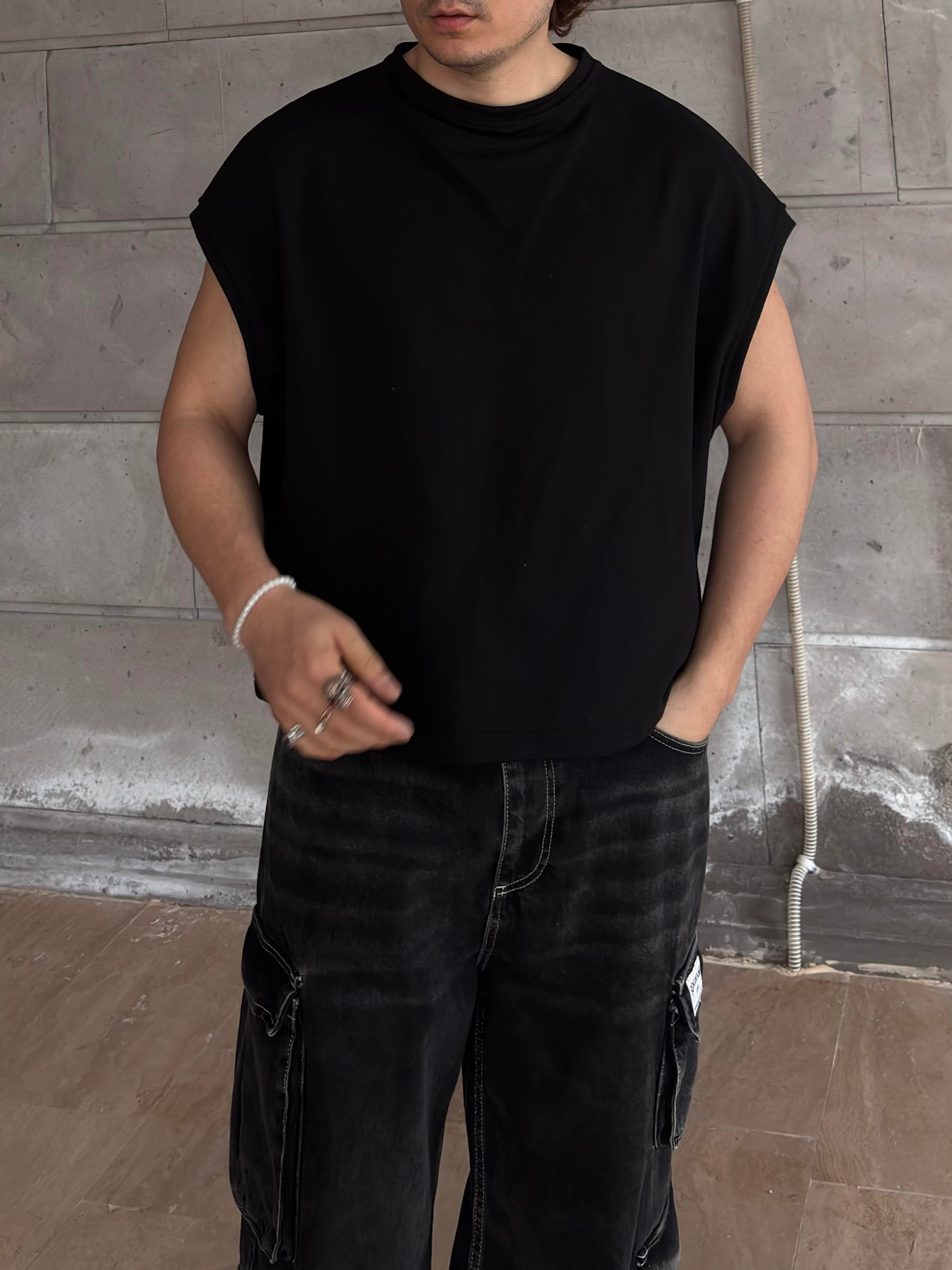 MW Premium Special Structure Oversized Sıfır Kol T-shirt