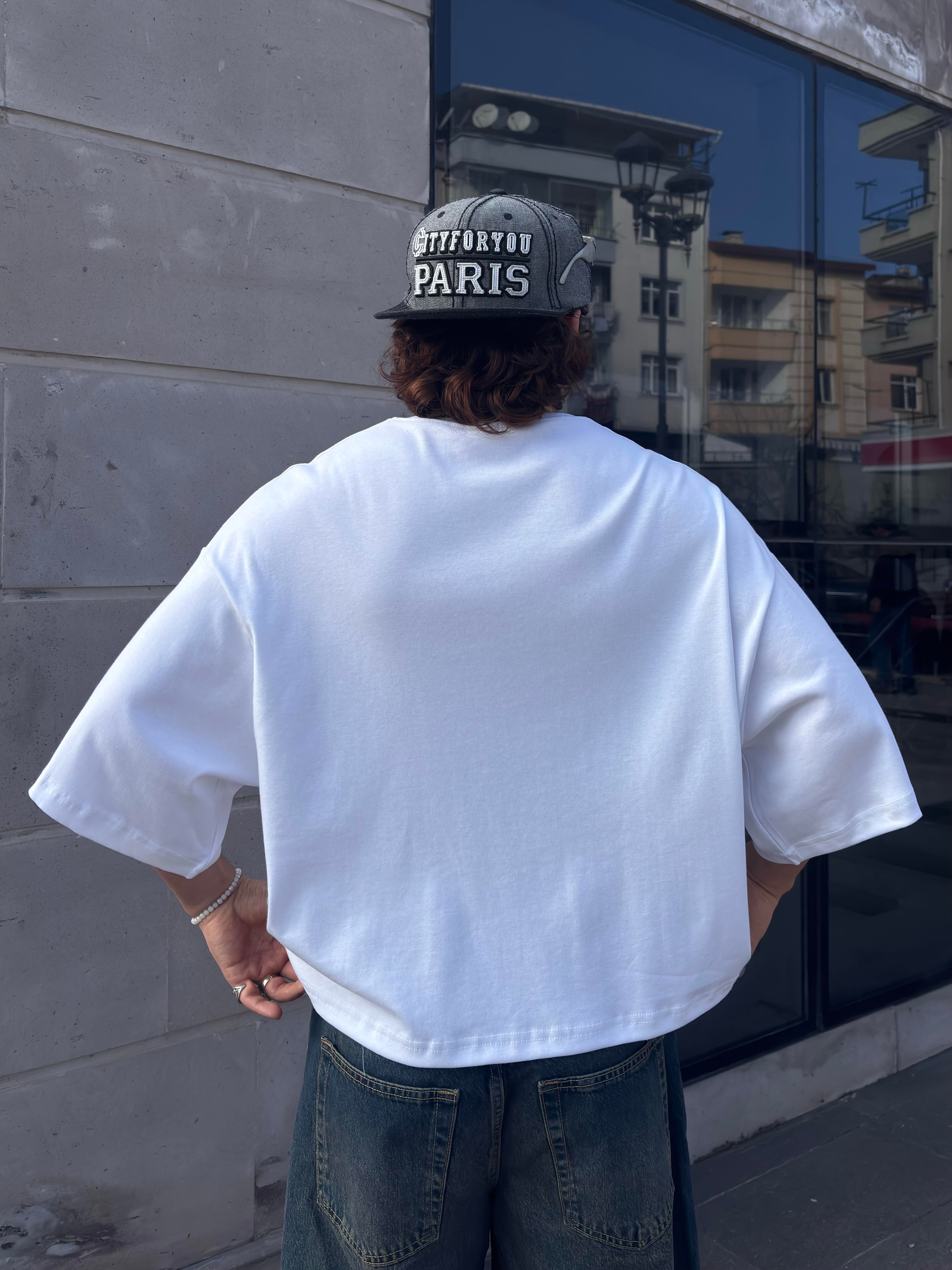 MW Premium Special Structure Oversized White T-shirt