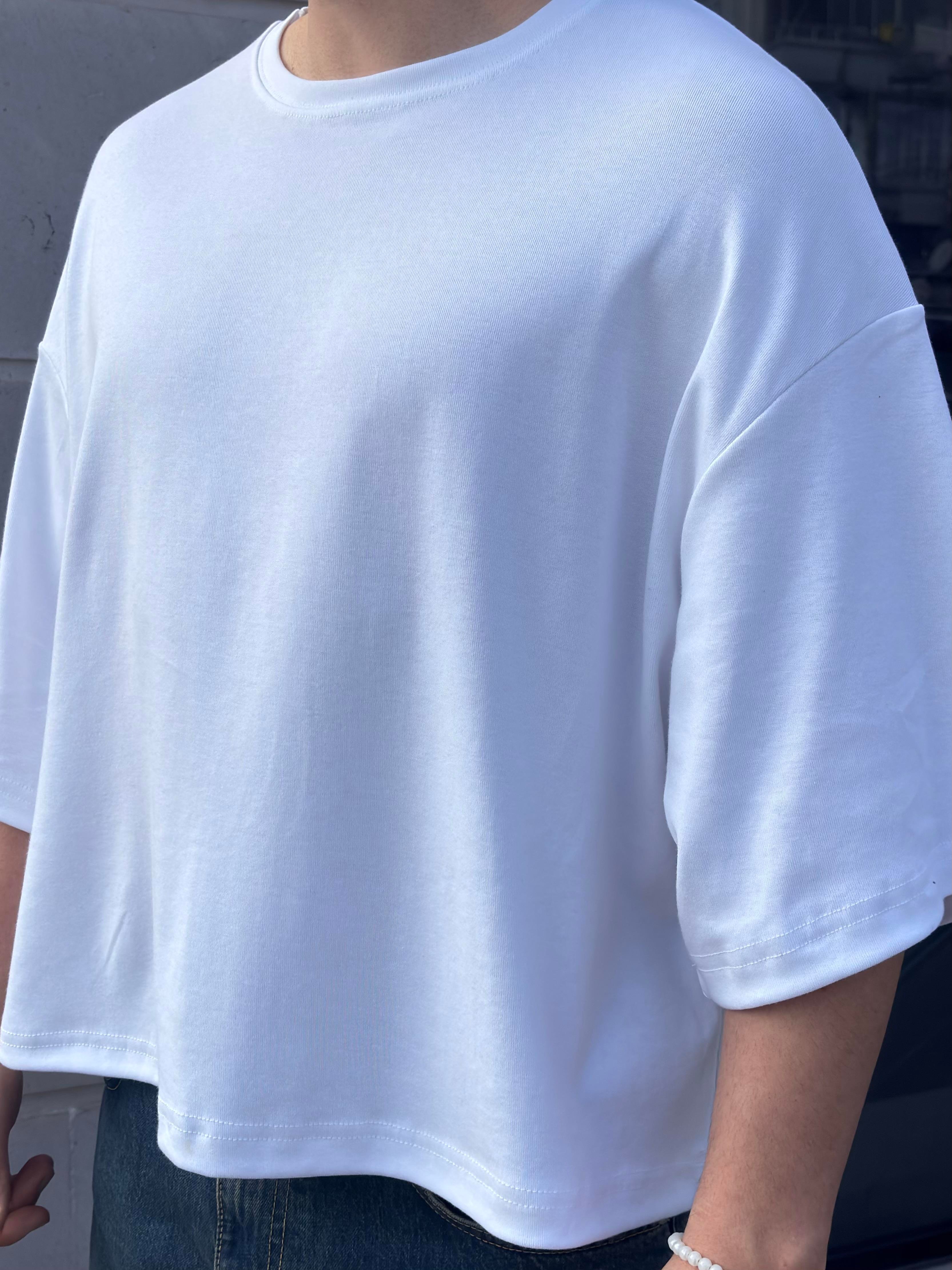 MW Premium Special Structure Oversized White T-shirt