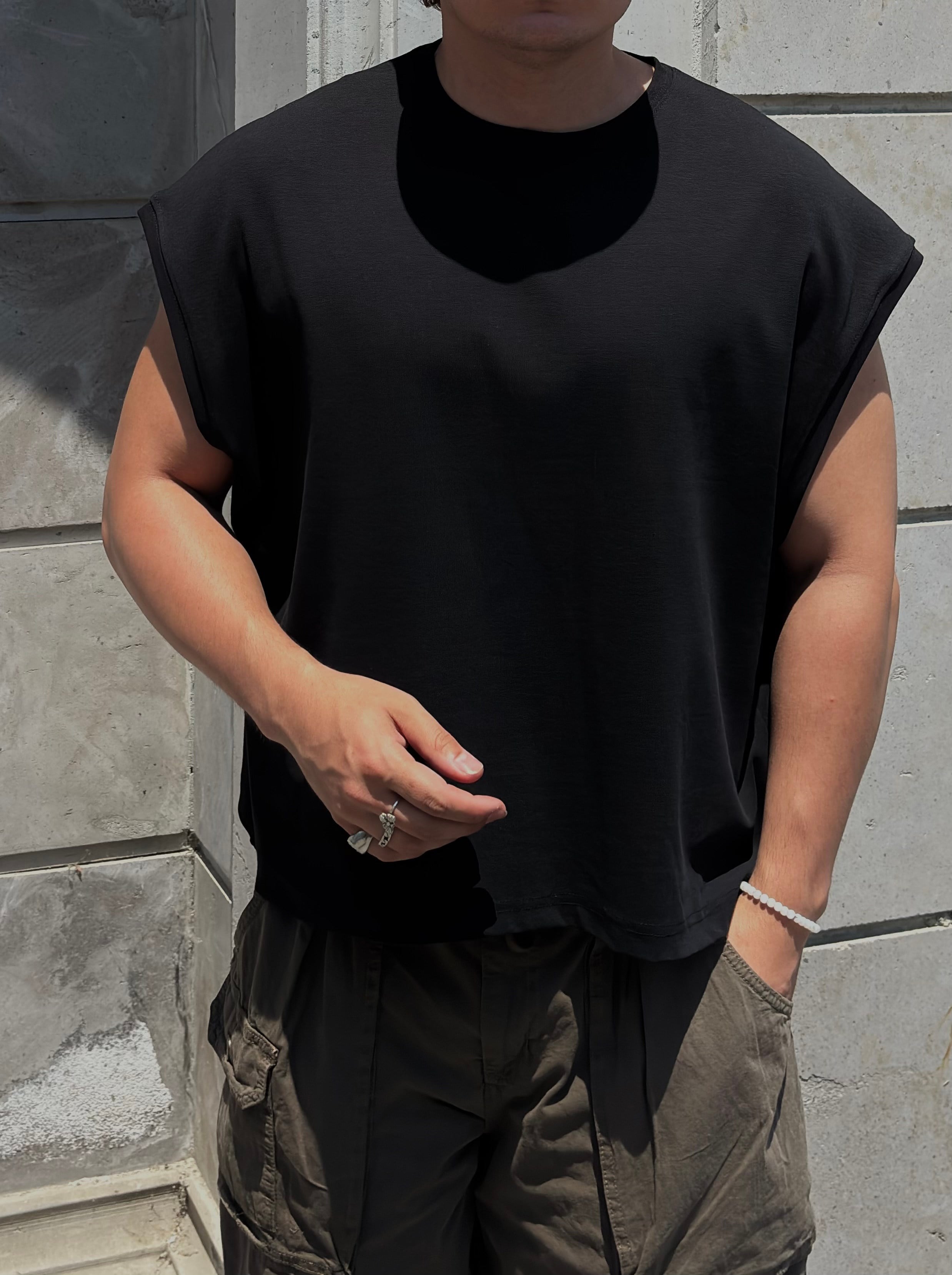 MW Premium Special Structure Oversized Sıfır Kol T-shirt