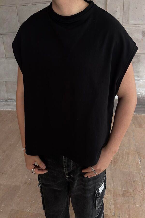 MW Premium Special Structure Oversized Sıfır Kol T-shirt