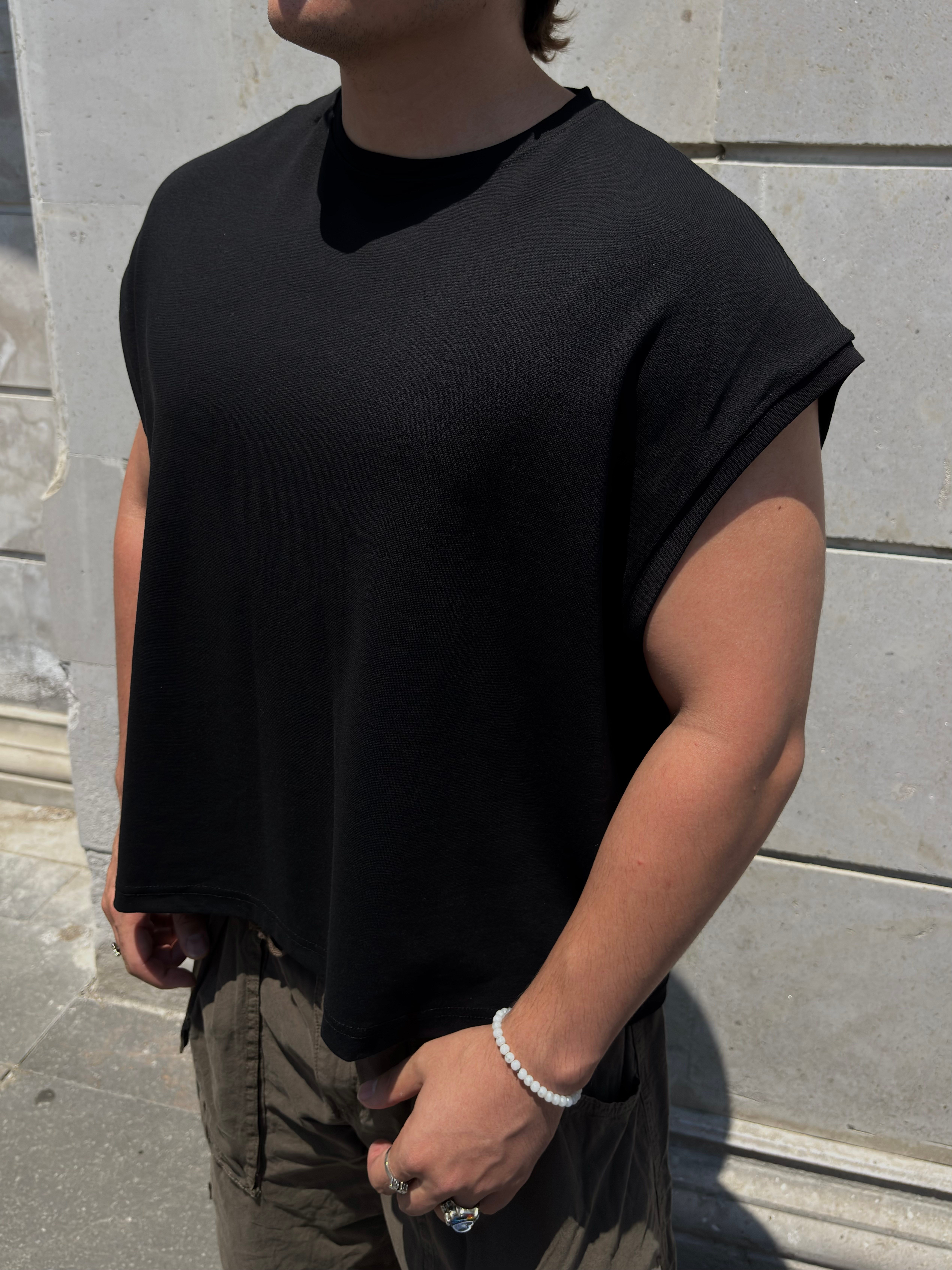MW Premium Special Structure Oversized Sıfır Kol T-shirt